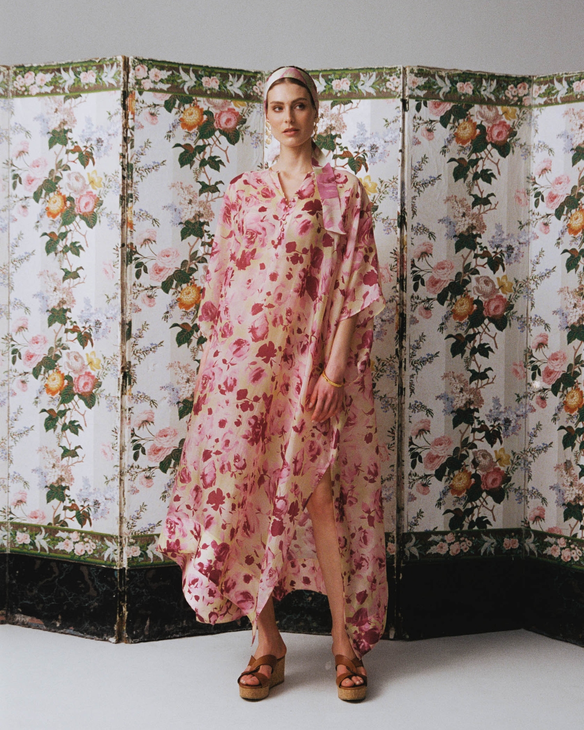 Cupro Kaftan, Rose Bed. Image #1