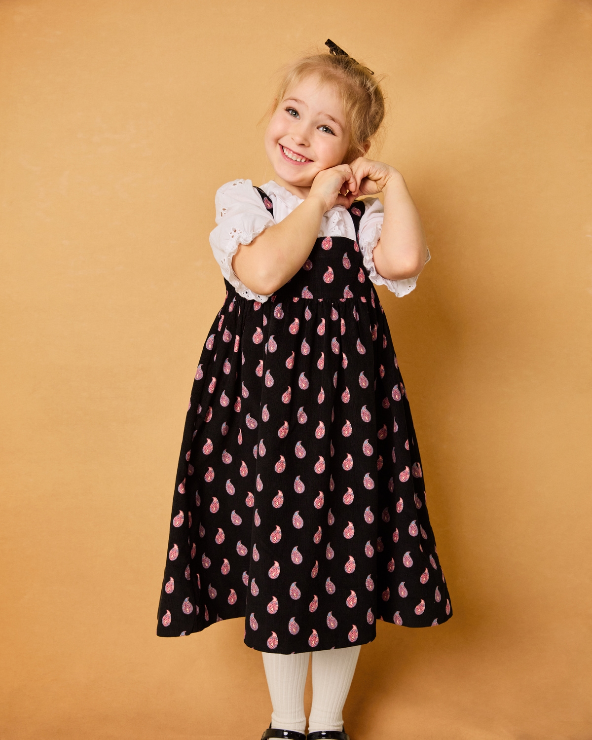 Baby Cord Shift Dress, Paisley. Image #1