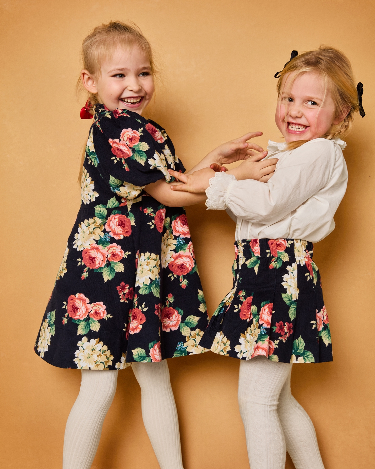 Baby Cord Skirt, Midnight Roses. Image #1
