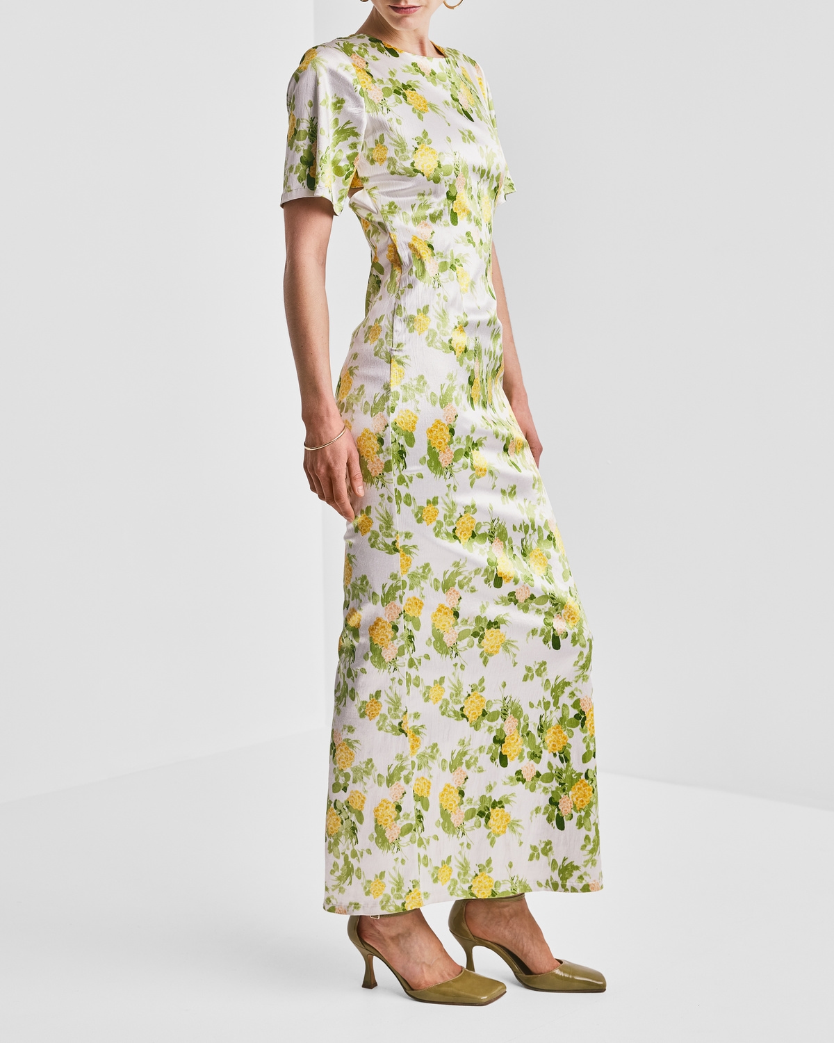 Taffeta Open-Back Dress, Green Sunlight. Image #4