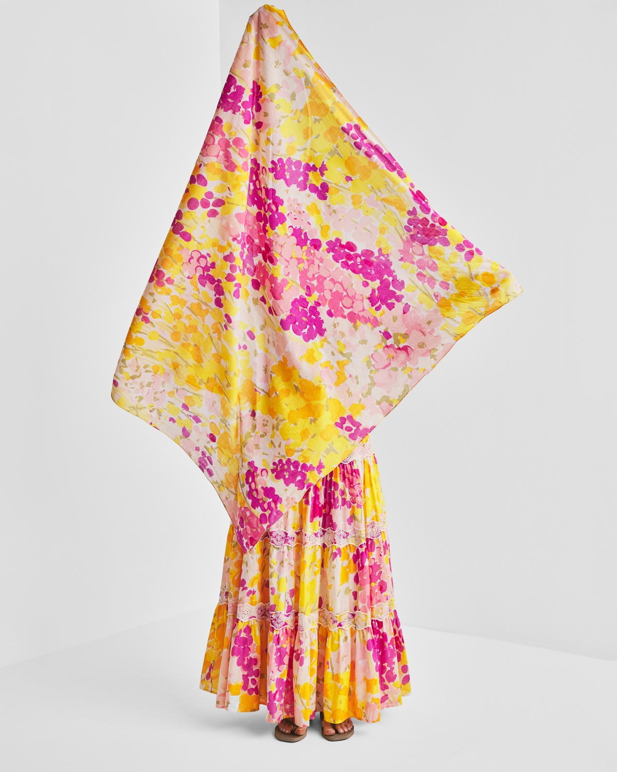 Cotton Slub Scarf, Poppy Purple. Image #1