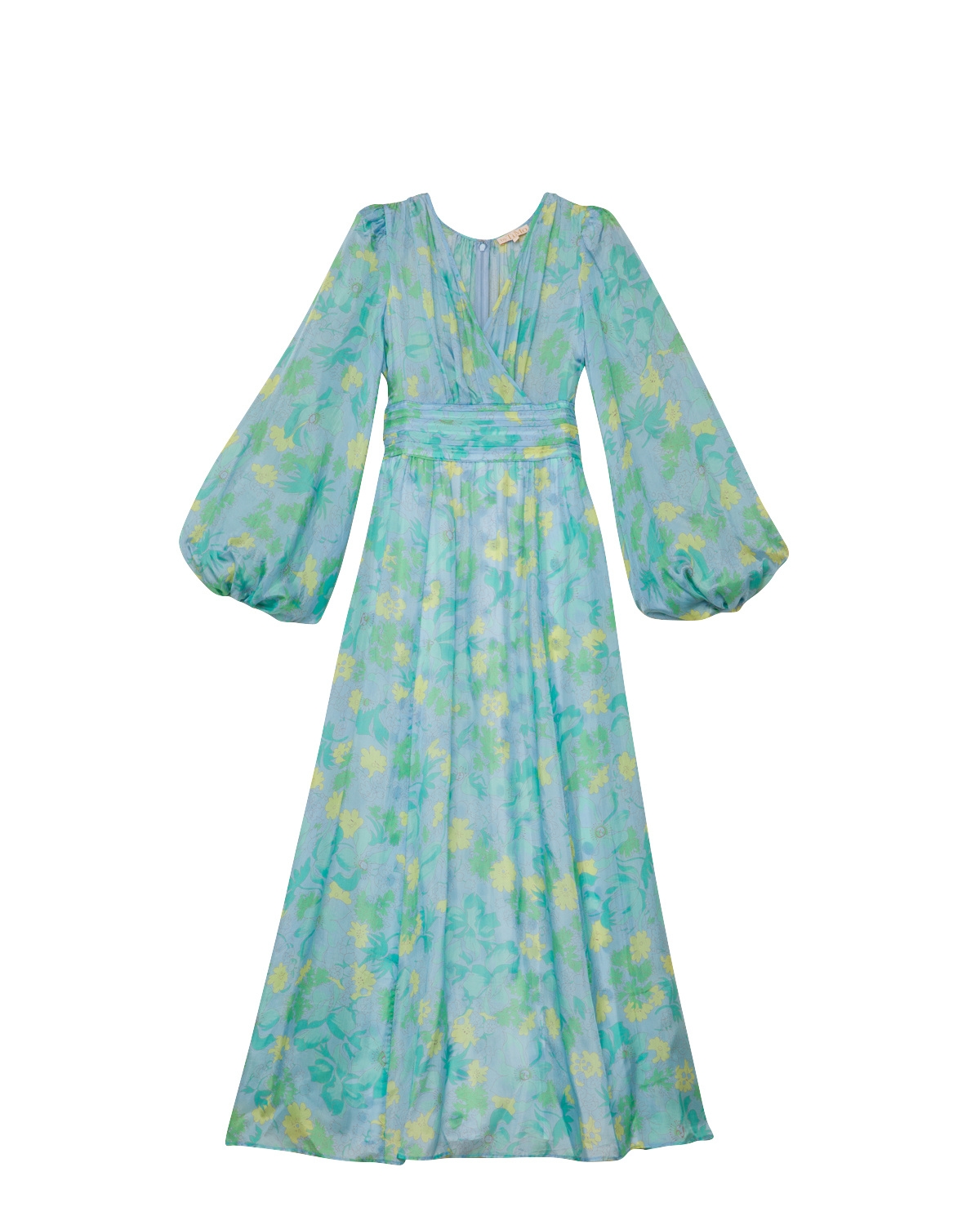 Cupro Tieband Gown, Anemone Field. Image #5
