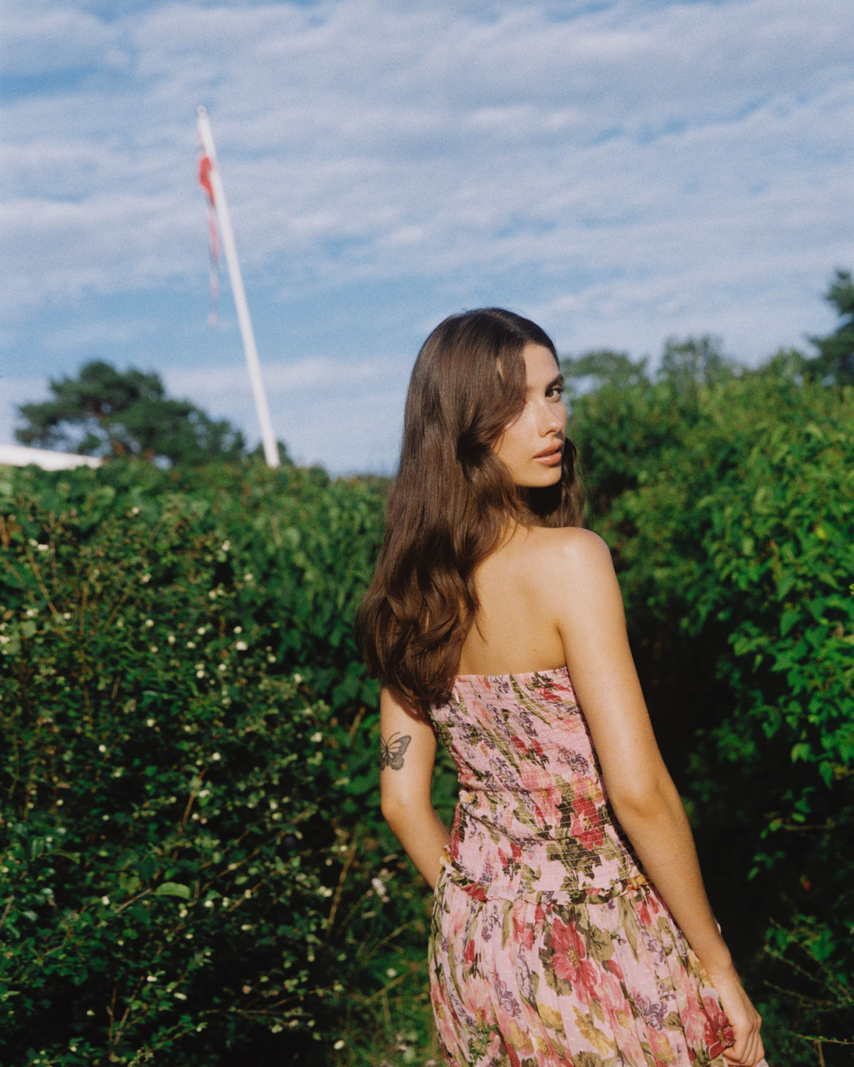Dotted Georgette Sleeveless Dress, Pink Blossom. Image #2