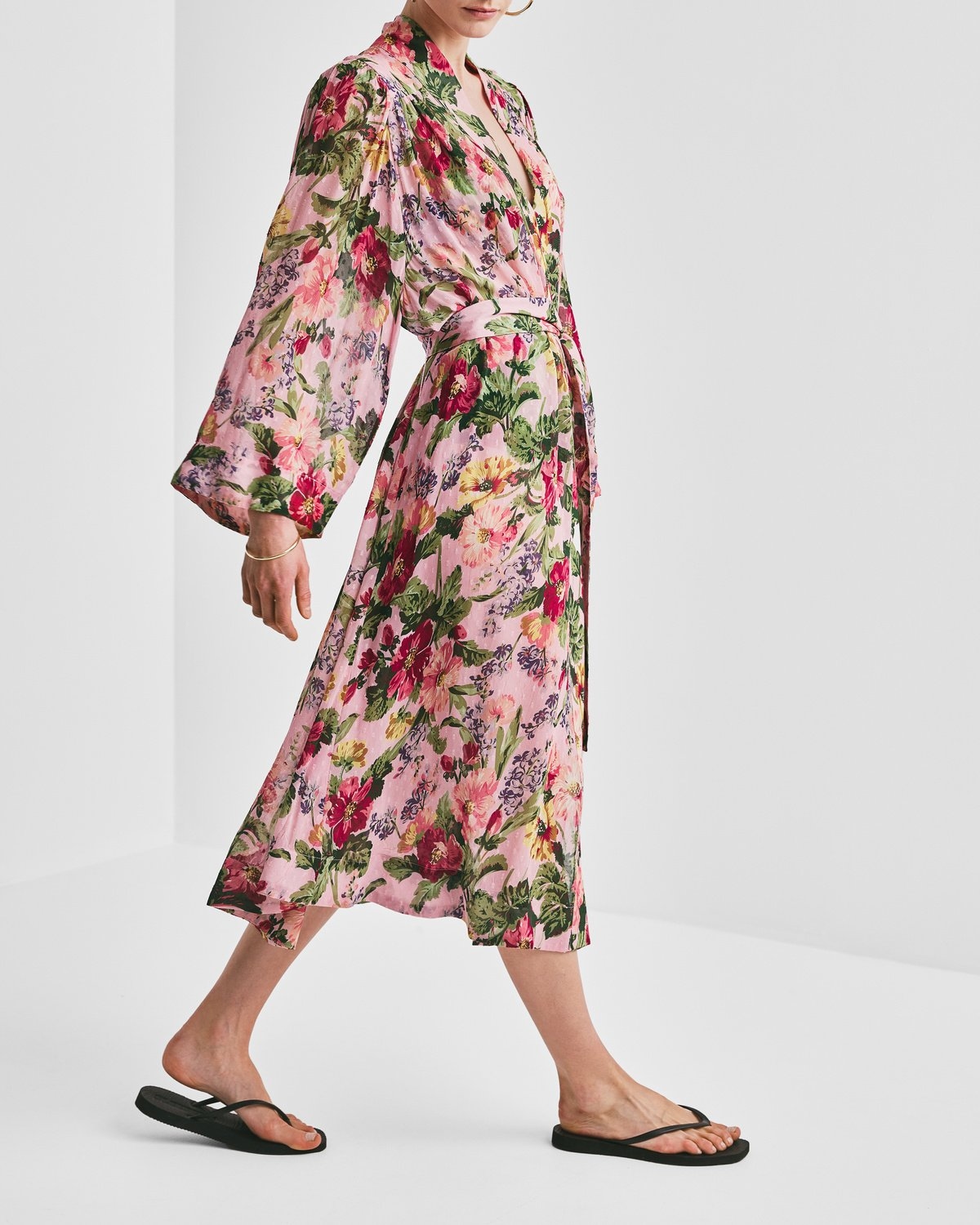 Dotted Georgette Kaftan, Pink Blossom. Image #2