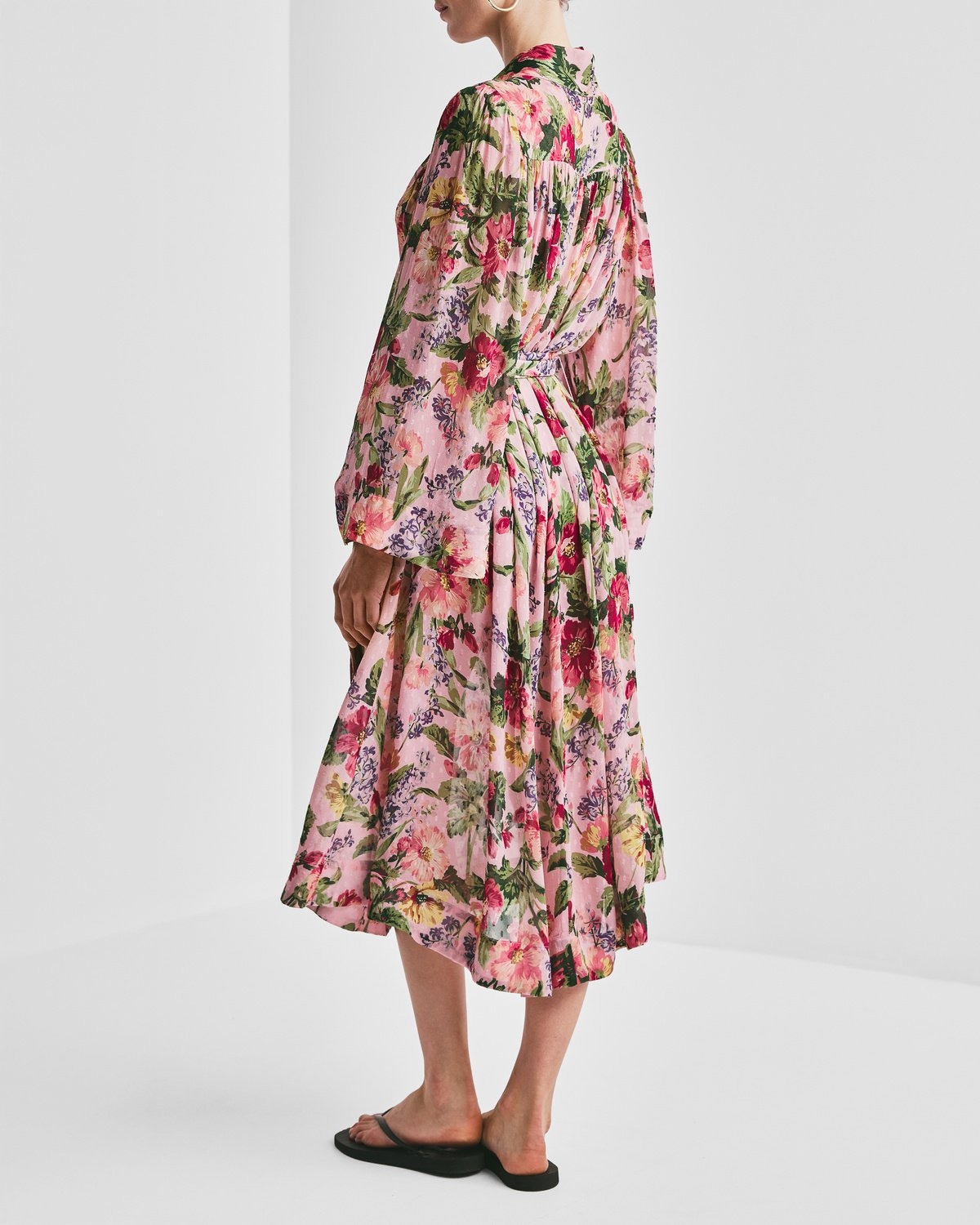 Dotted Georgette Kaftan, Pink Blossom. Image #3