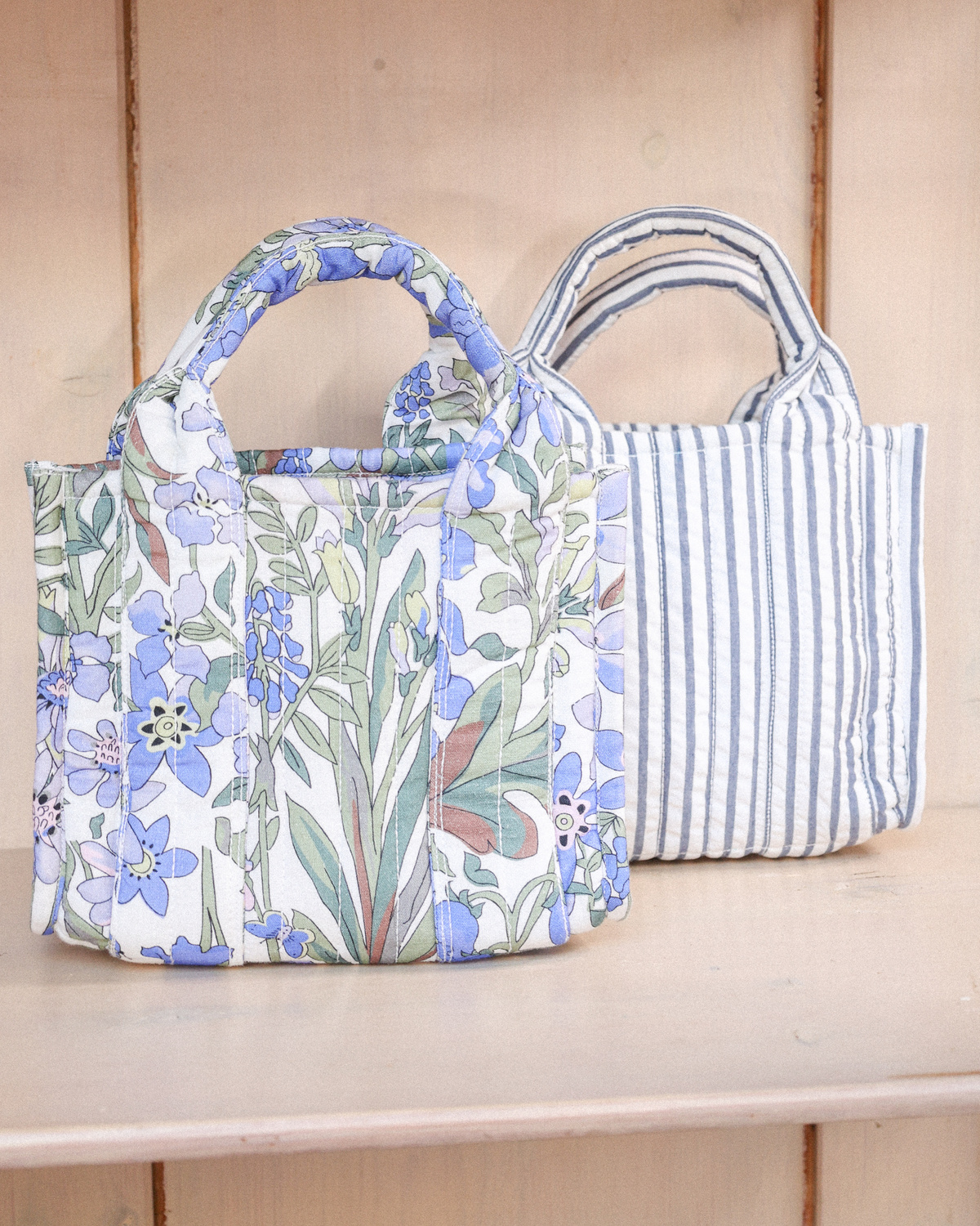 Tote Bag Small, Blue Stripe. Image #6