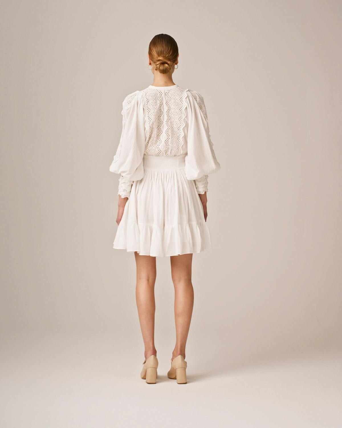 Cotton Slub Mini Dress, Perfect White. Image #4