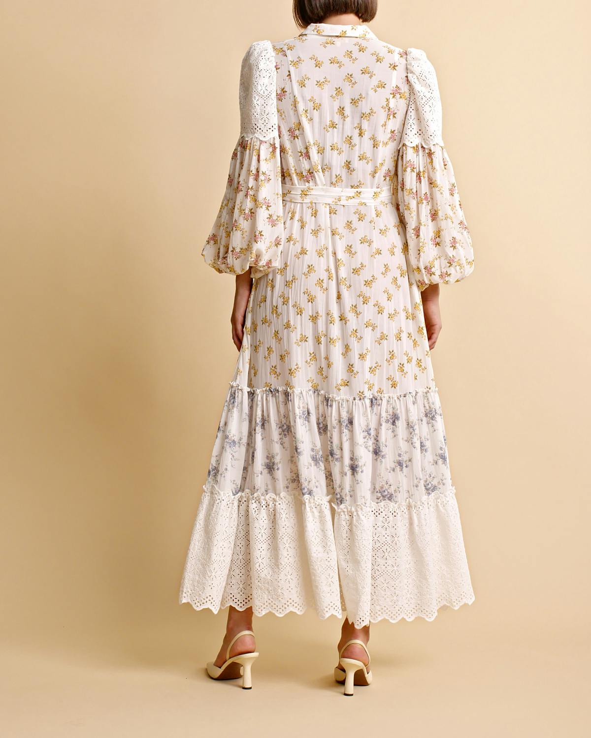 Cotton Slub Shirt Dress, Flower Combo. Image #5