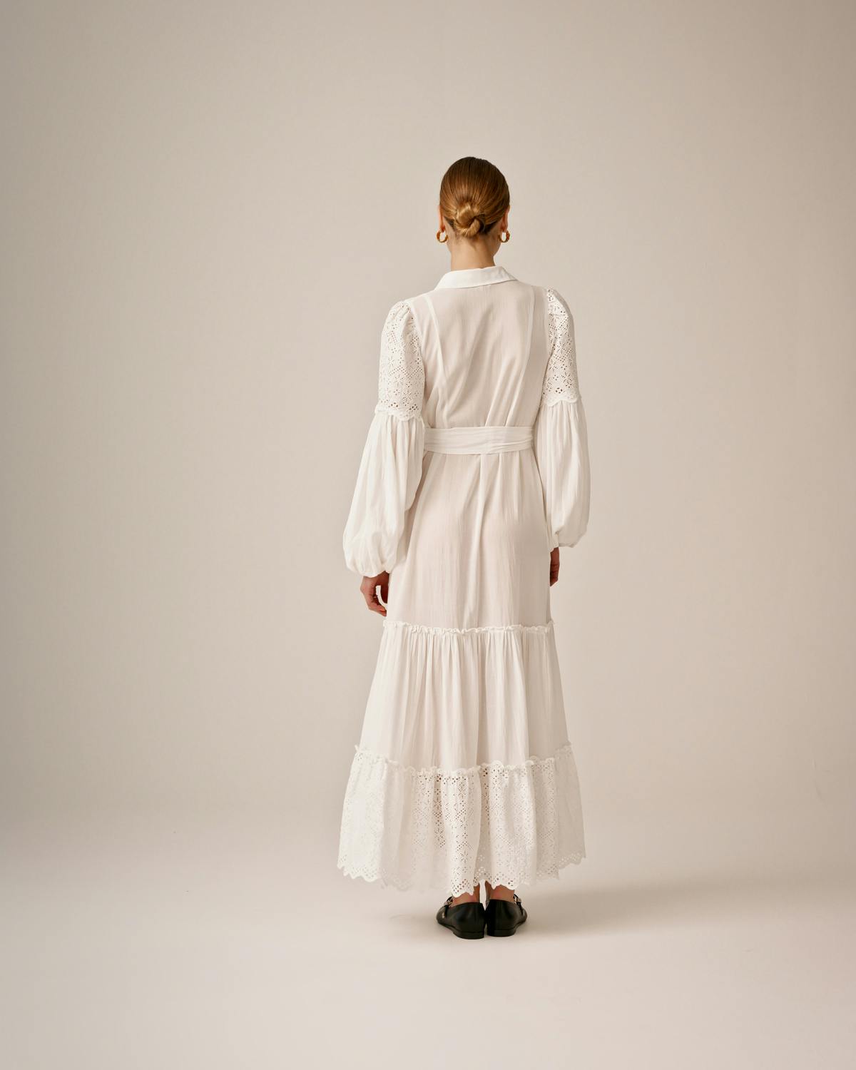 Cotton Slub Shirt Dress, Perfect White. Image #3