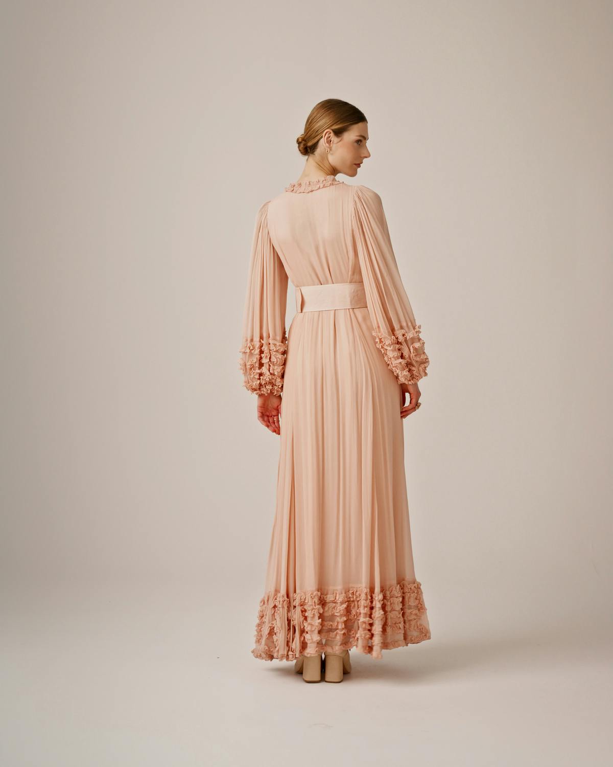 Chiffon Wrap Gown, Light Pink. Image #5