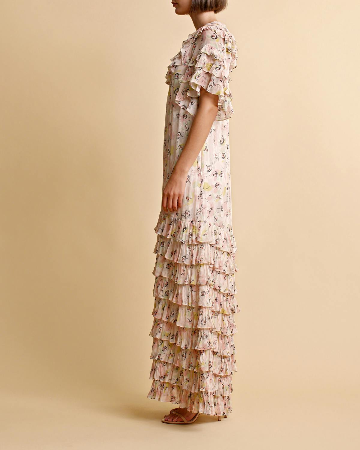 Chiffon Flapper Gown, Flower Blush. Image #4