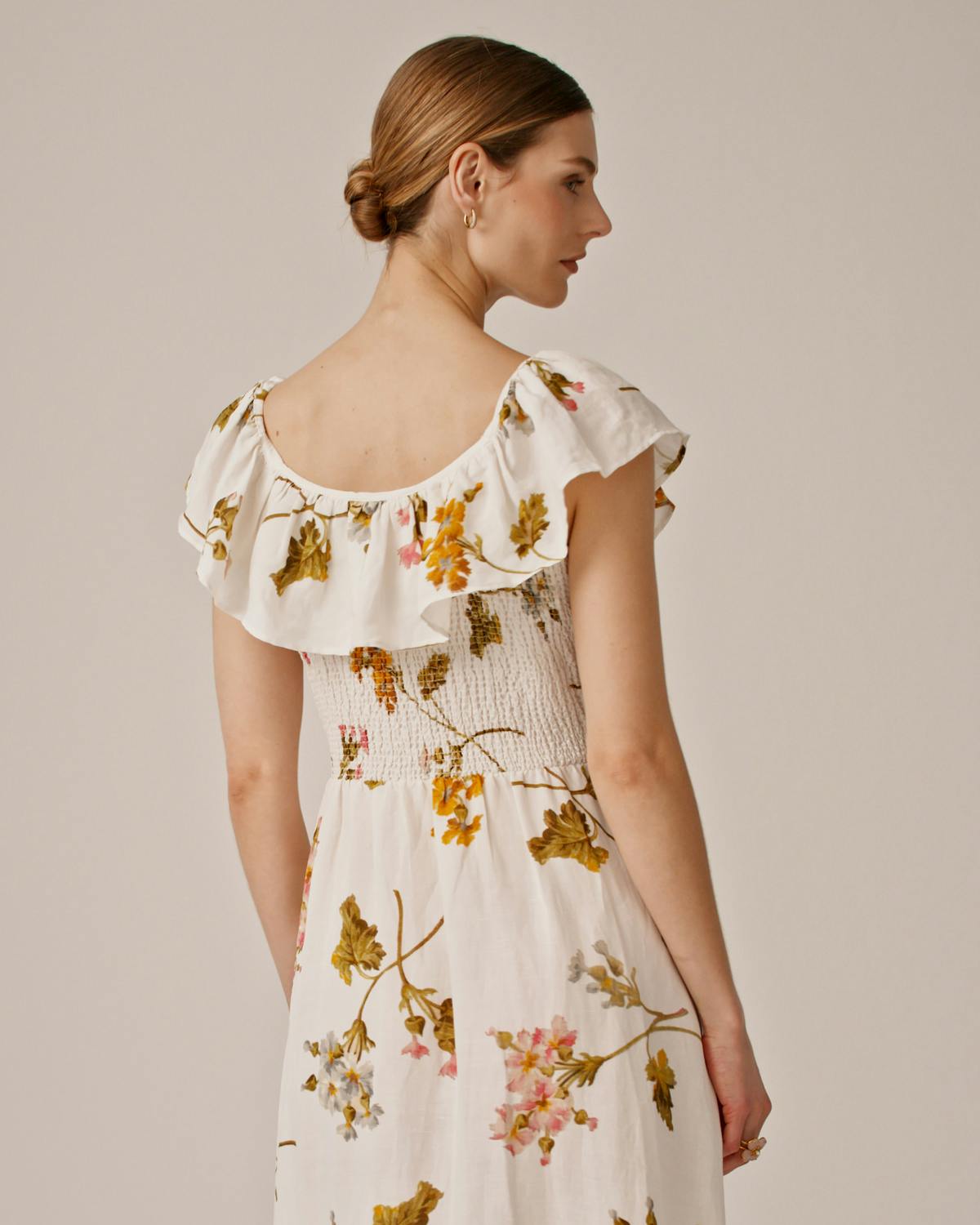 Linen Smock Dress, Botanical. Image #4