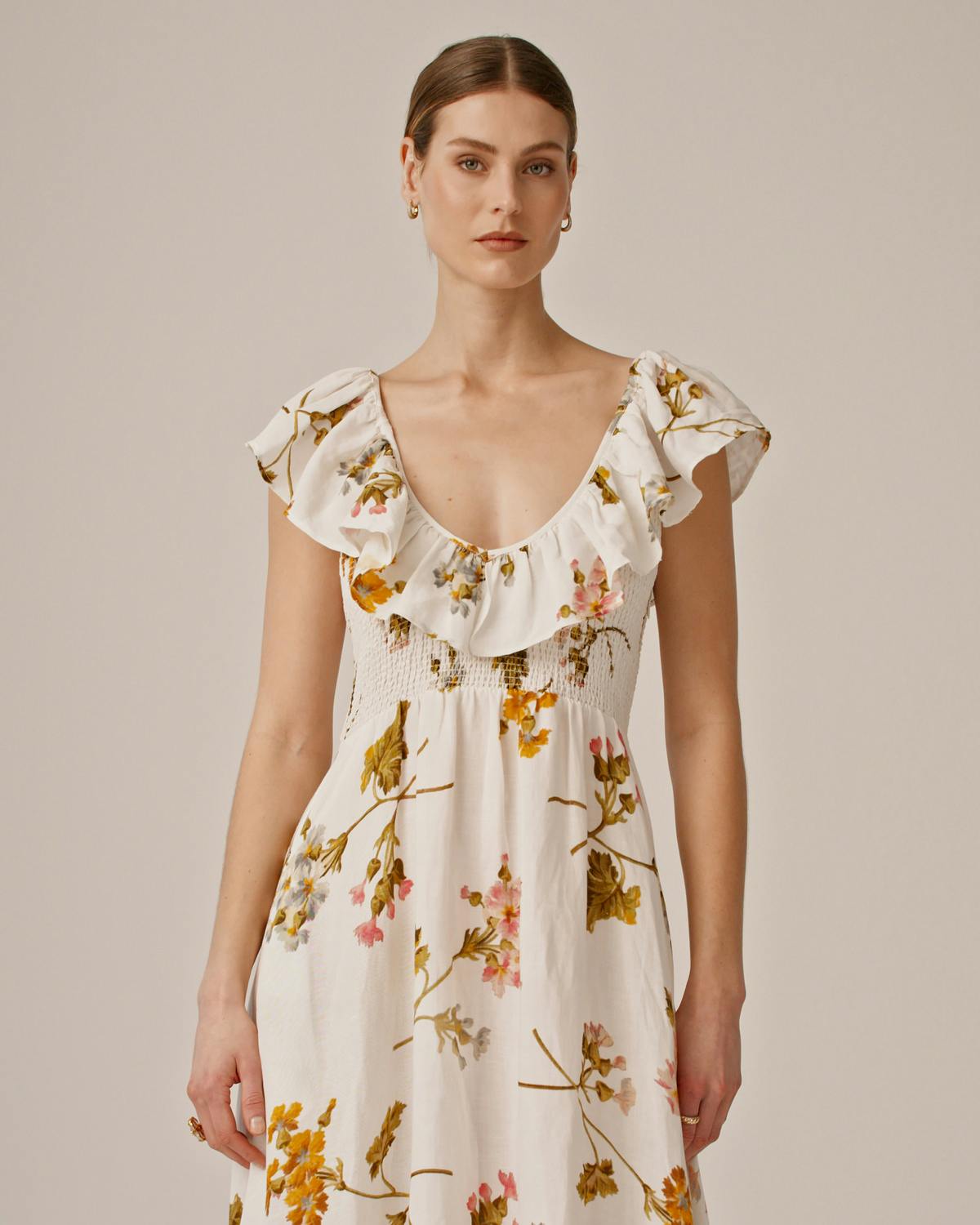 Linen Smock Dress, Botanical. Image #2