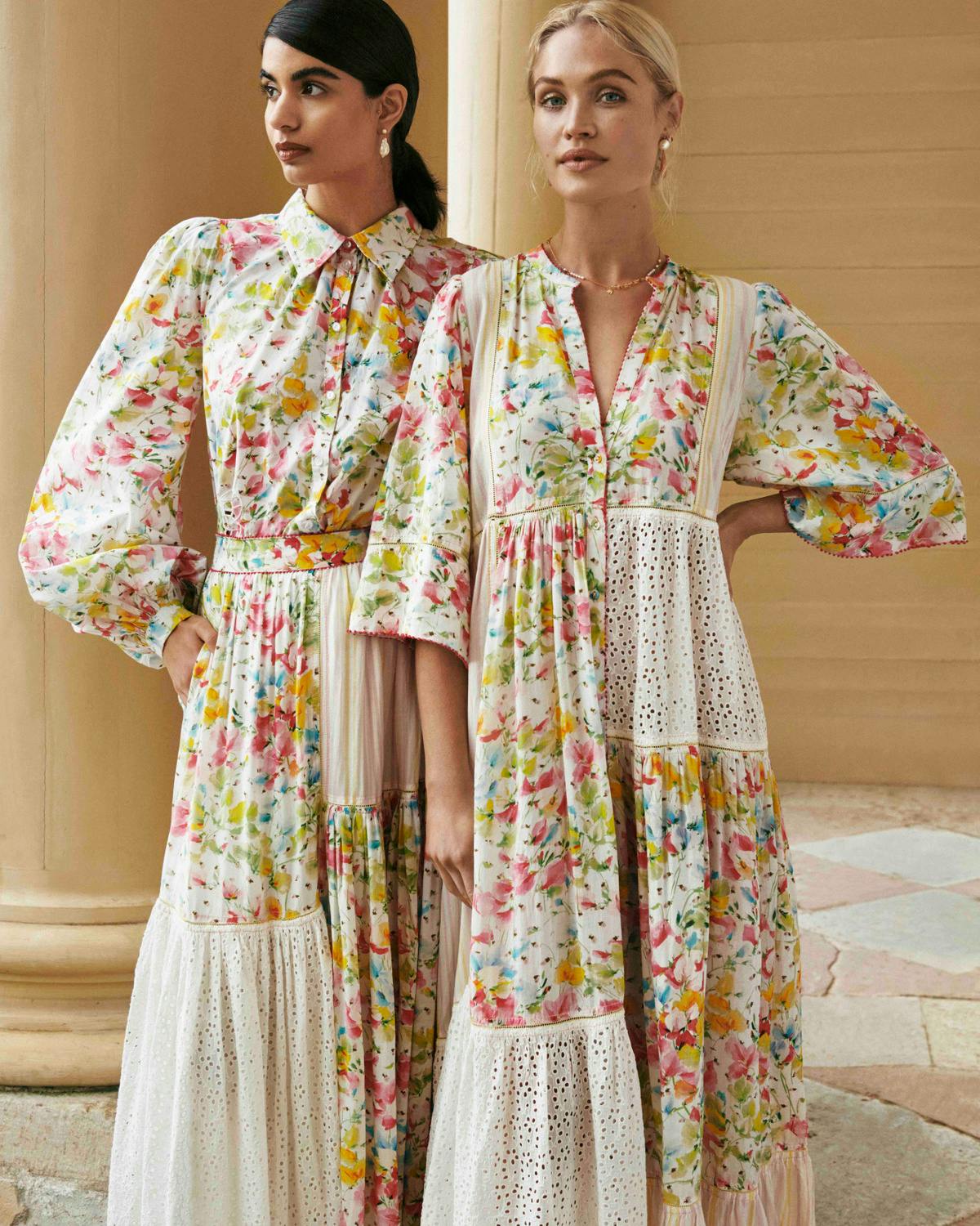 Patchwork Maxi Dress, Bright Flowers. Image #2