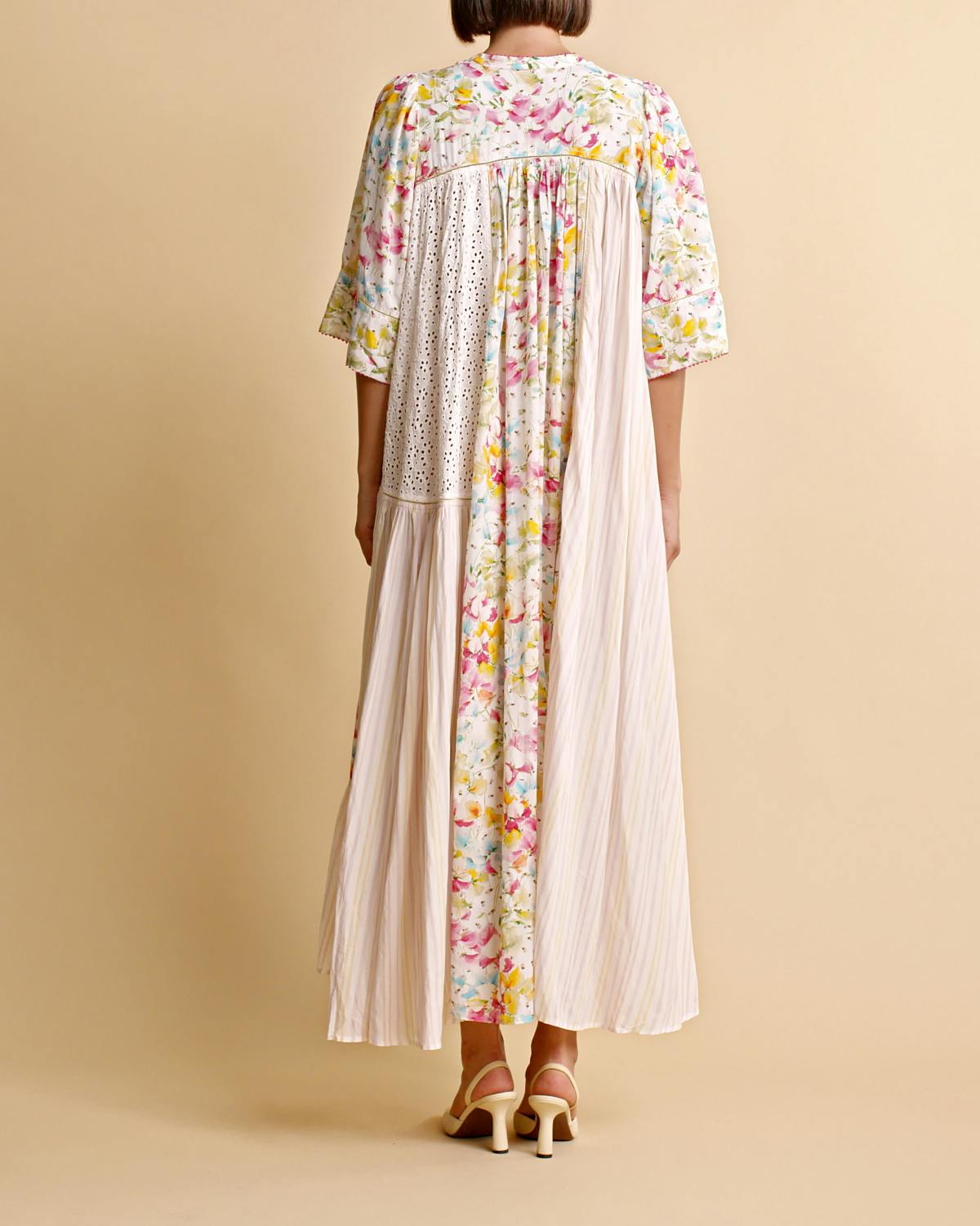 Patchwork Maxi Dress, Bright Flowers. Image #5