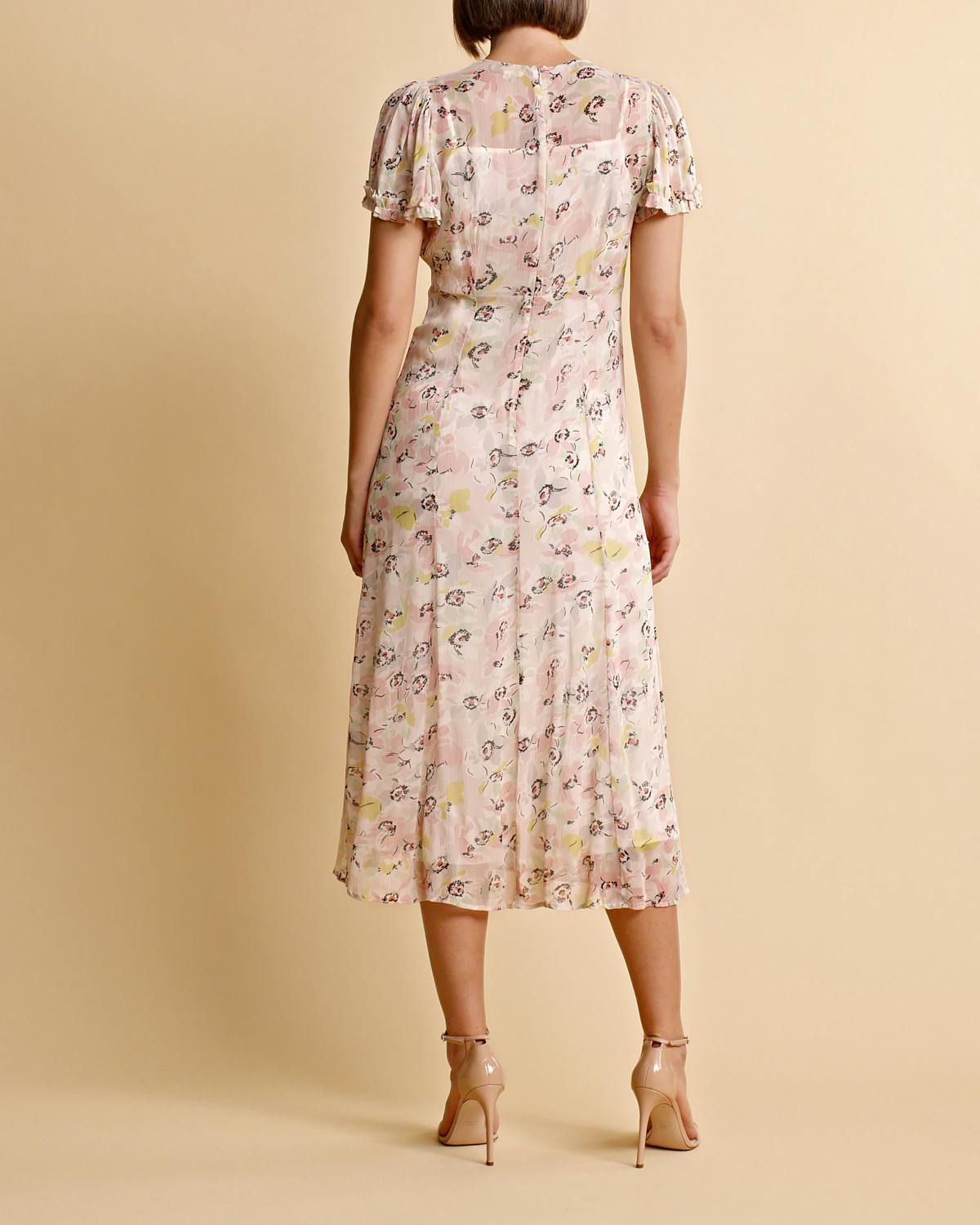 Chiffon Midi Dress, Flower Blush. Image #5