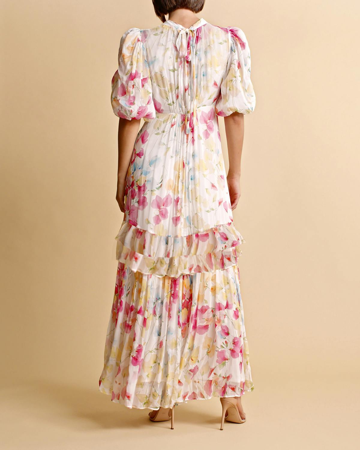 Chiffon Tieback Gown, Wildflowers. Image #4