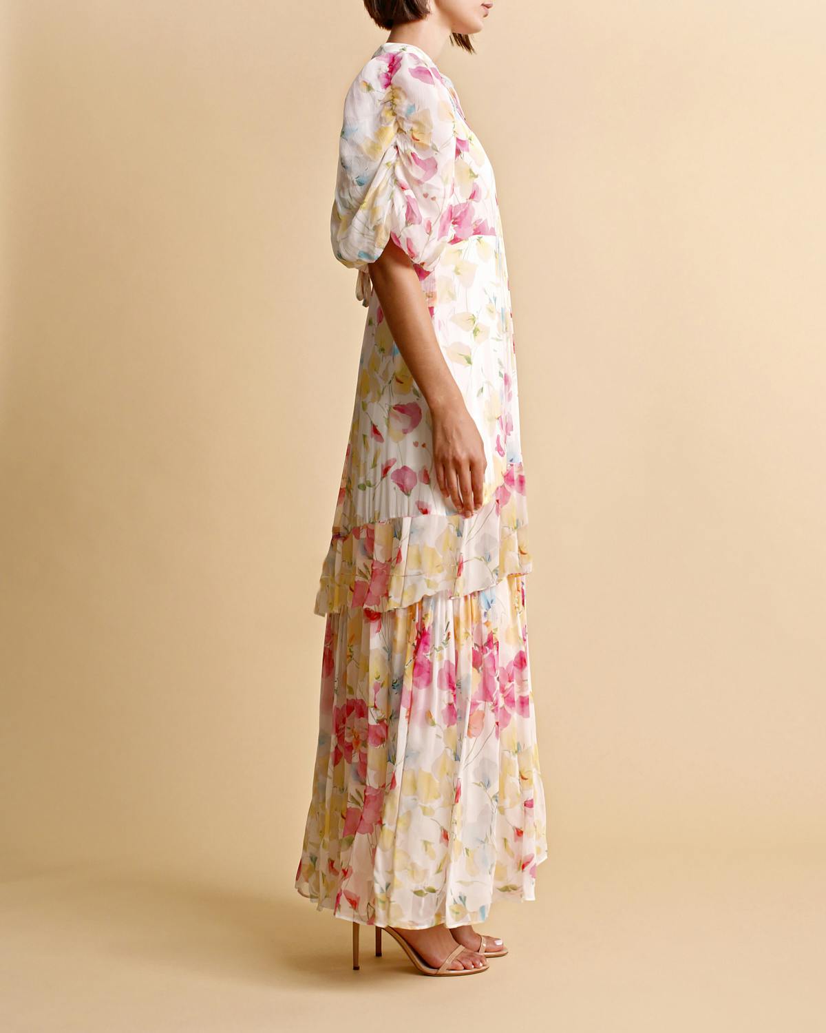 Chiffon Tieback Gown, Wildflowers. Image #3