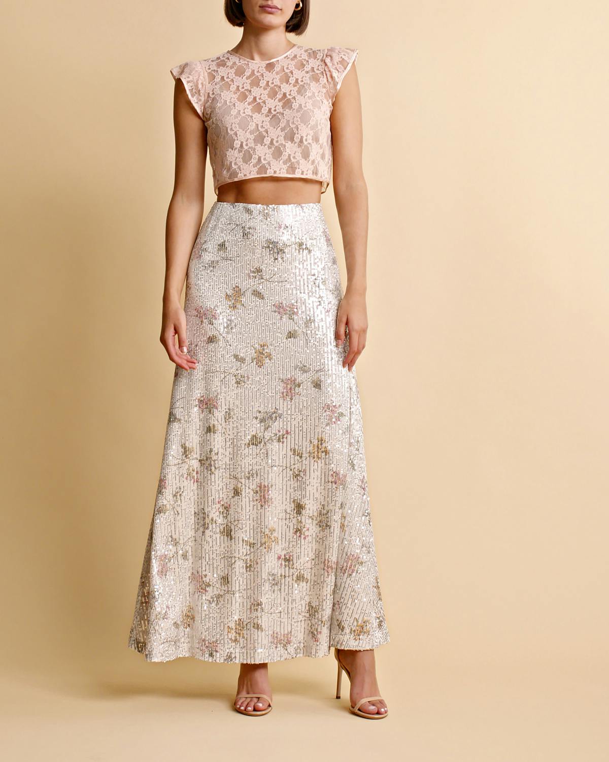 Sequins Maxi Skirt, Botanic. Image #1