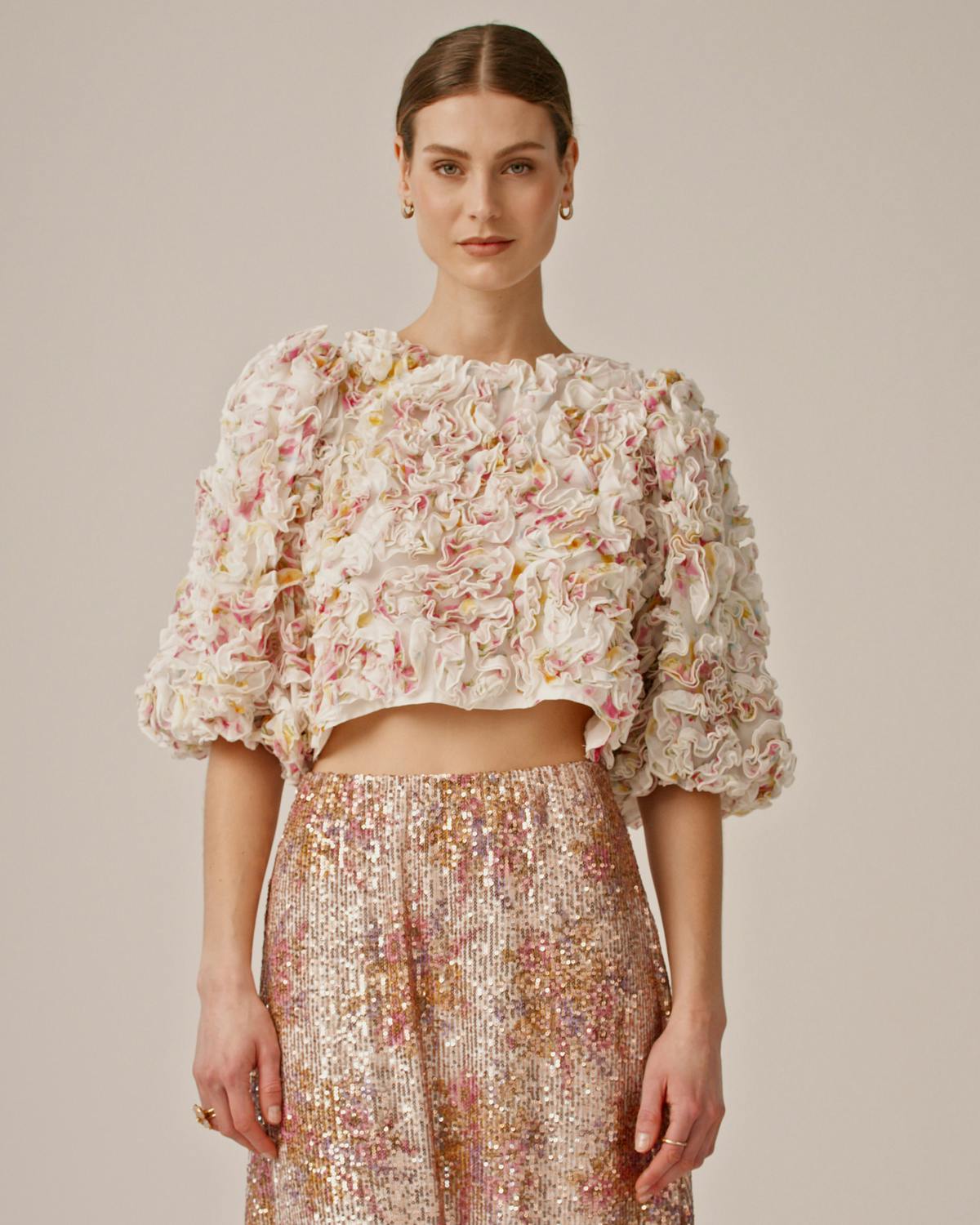 Sequins Maxi Skirt, Bright Bouquet. Image #4