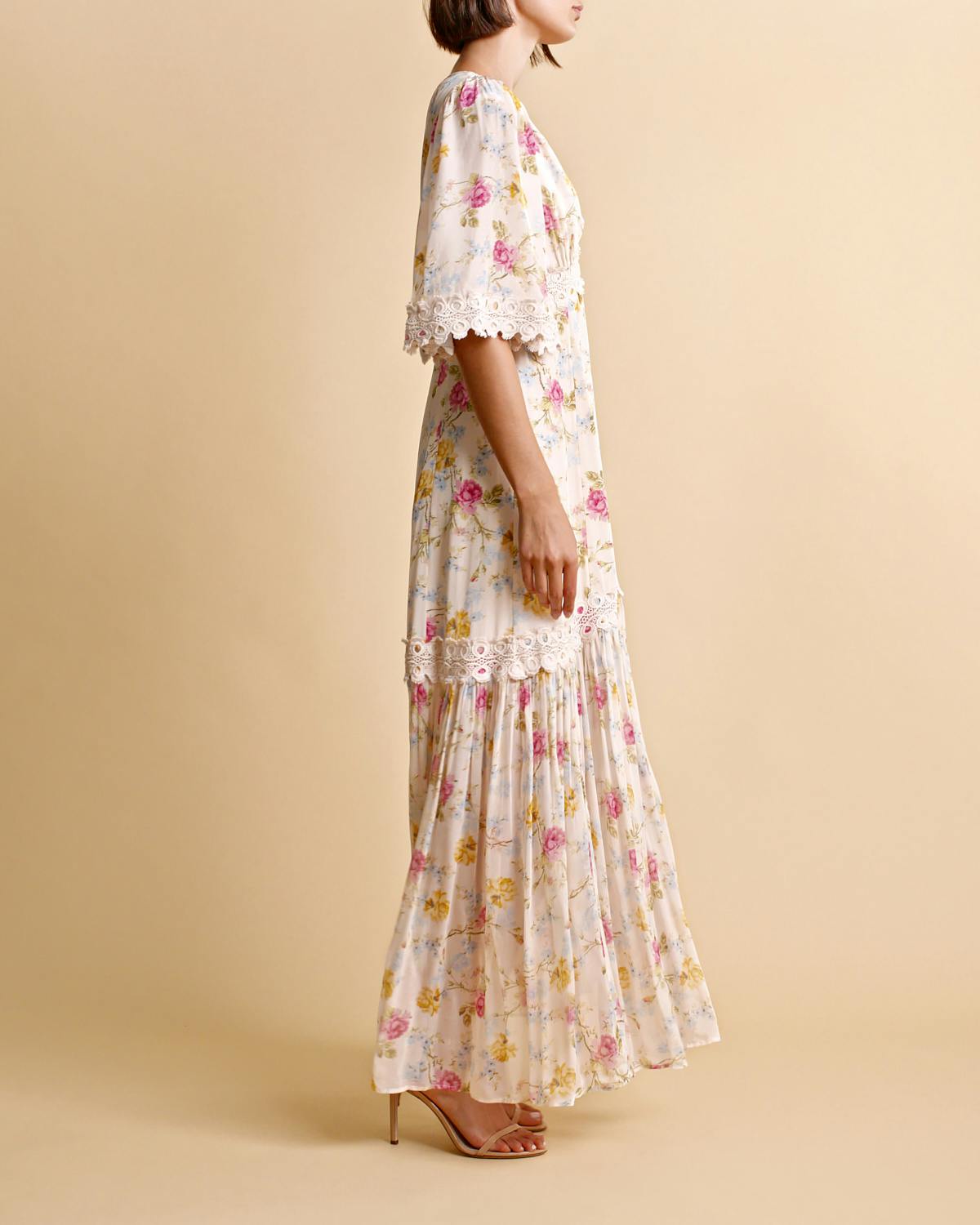 Satin Embroidery Dress, Daylight Roses. Image #4