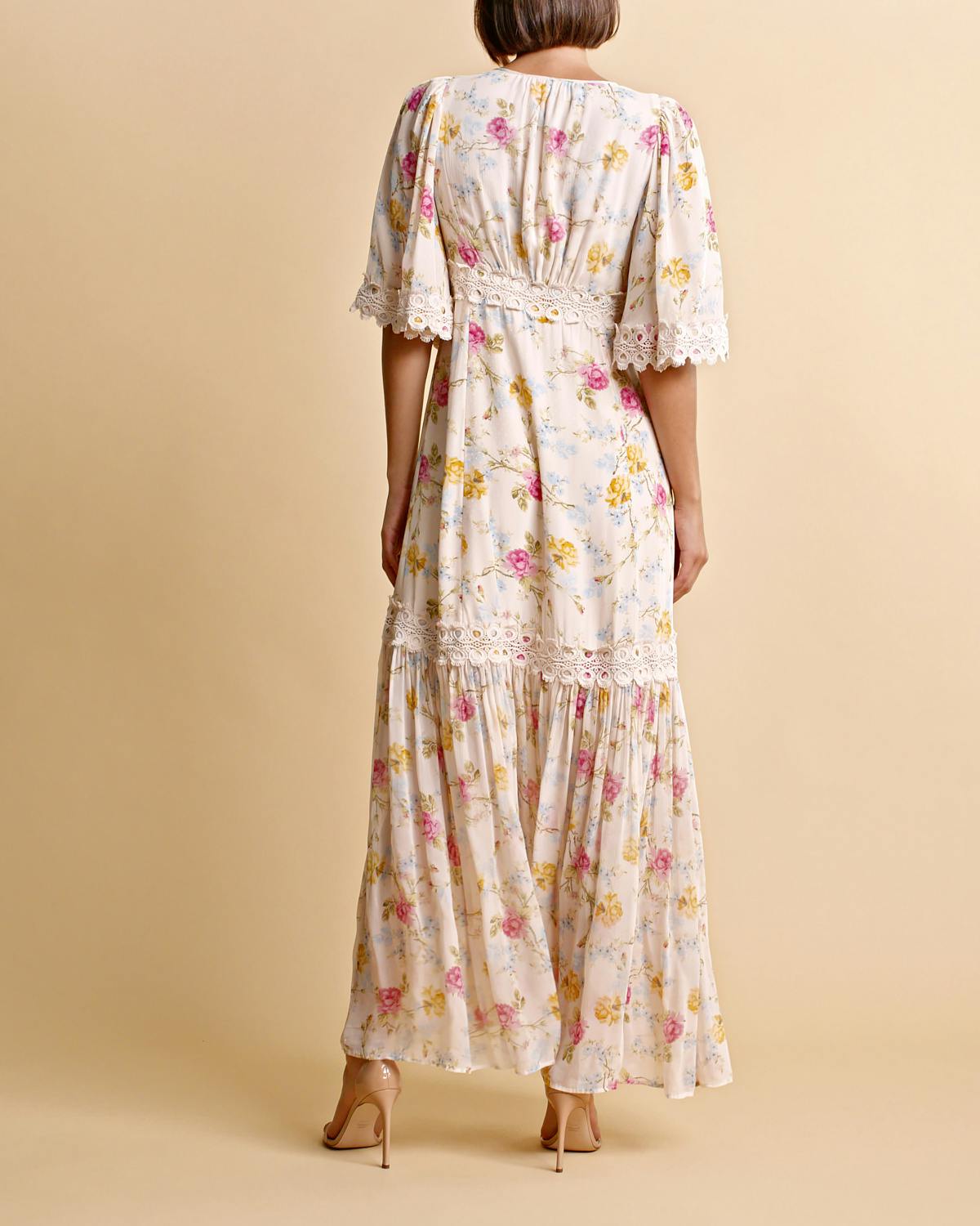 Satin Embroidery Dress, Daylight Roses. Image #5