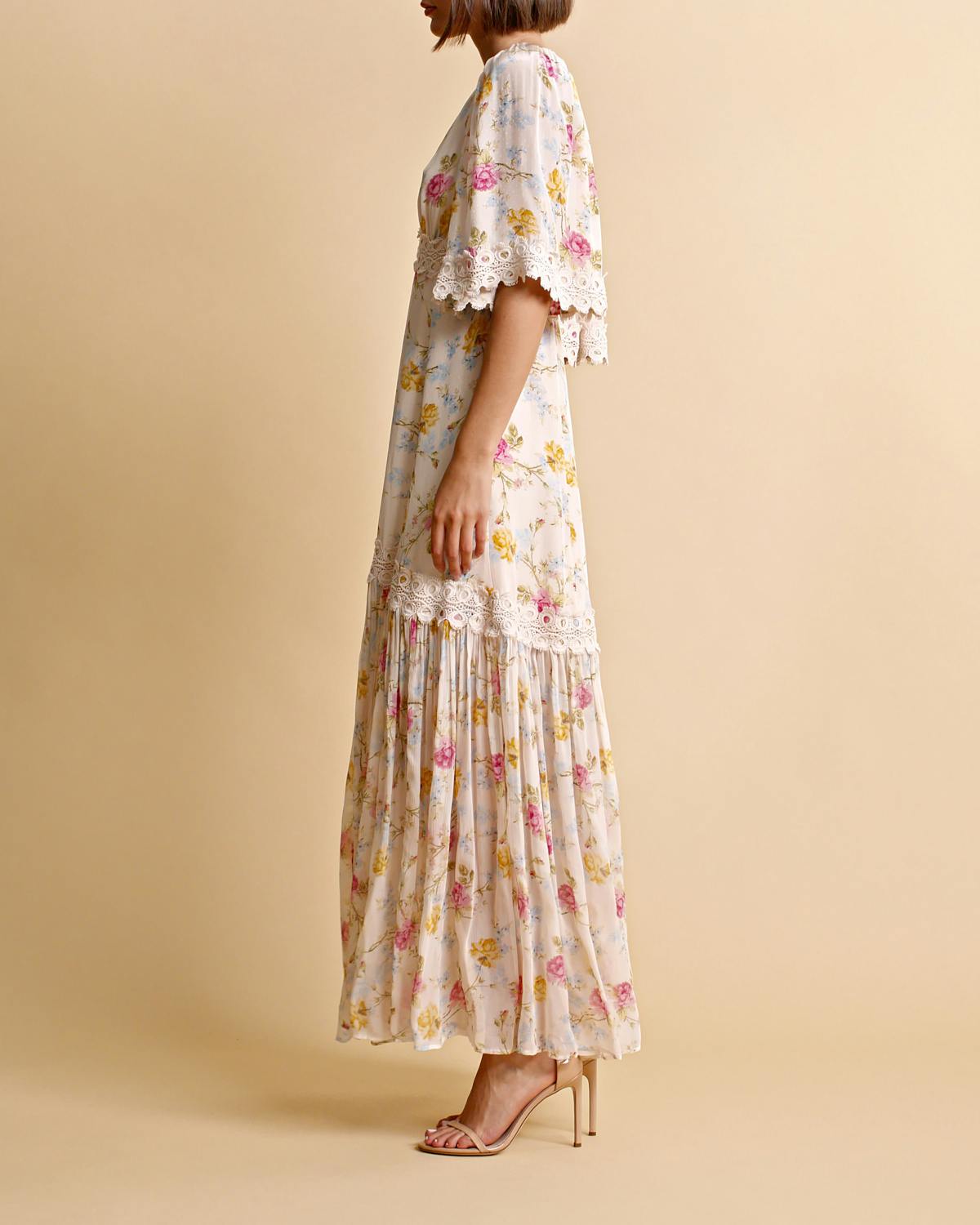 Satin Embroidery Dress, Daylight Roses. Image #3