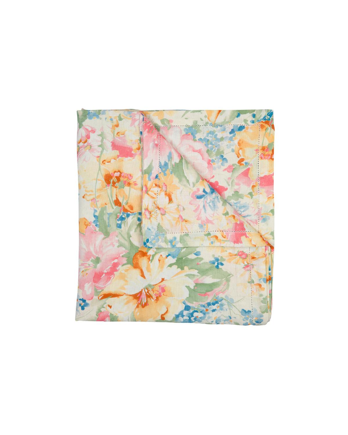 Table Cloth Linen 140x300 cm, Pink floral. Image #4