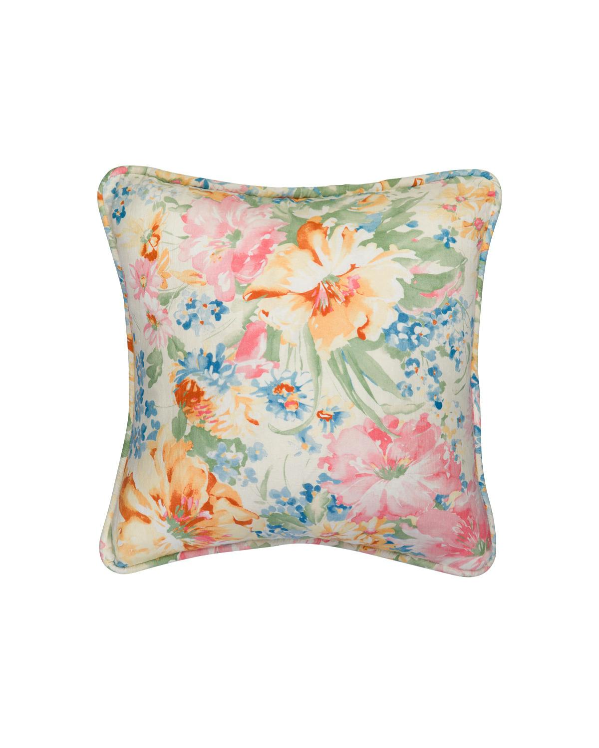 Cushion Cover Linen 60x60 cm, Pink floral. Image #2