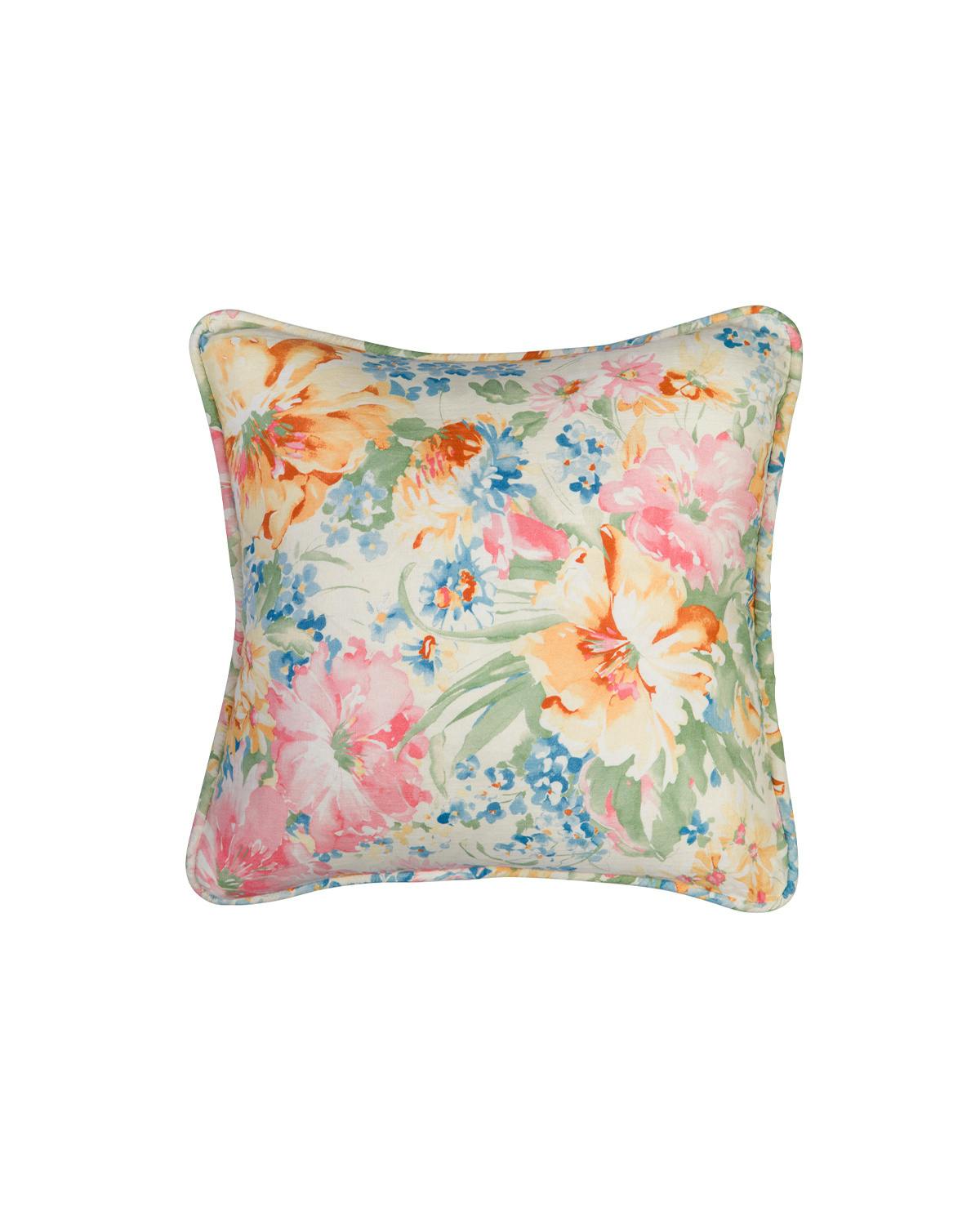 Cushion Cover Linen 50x50 cm, Pink floral. Image #2
