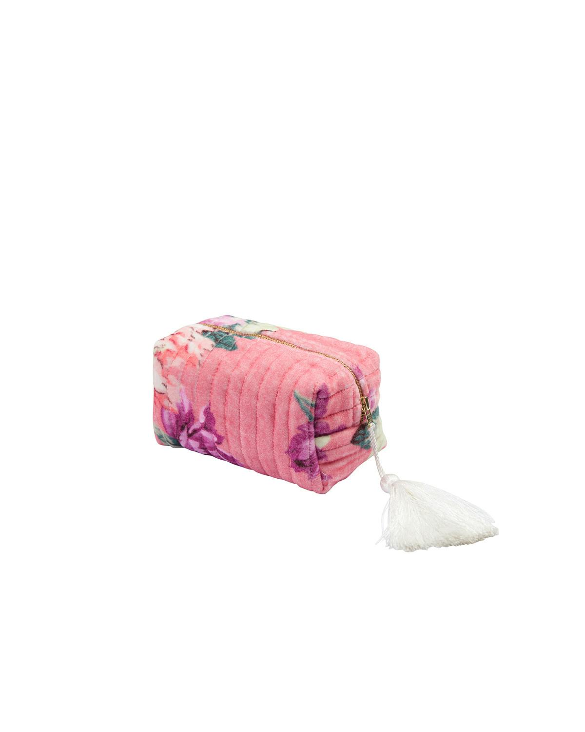 Makeup Bag Velvet, Pink posy. Image #2