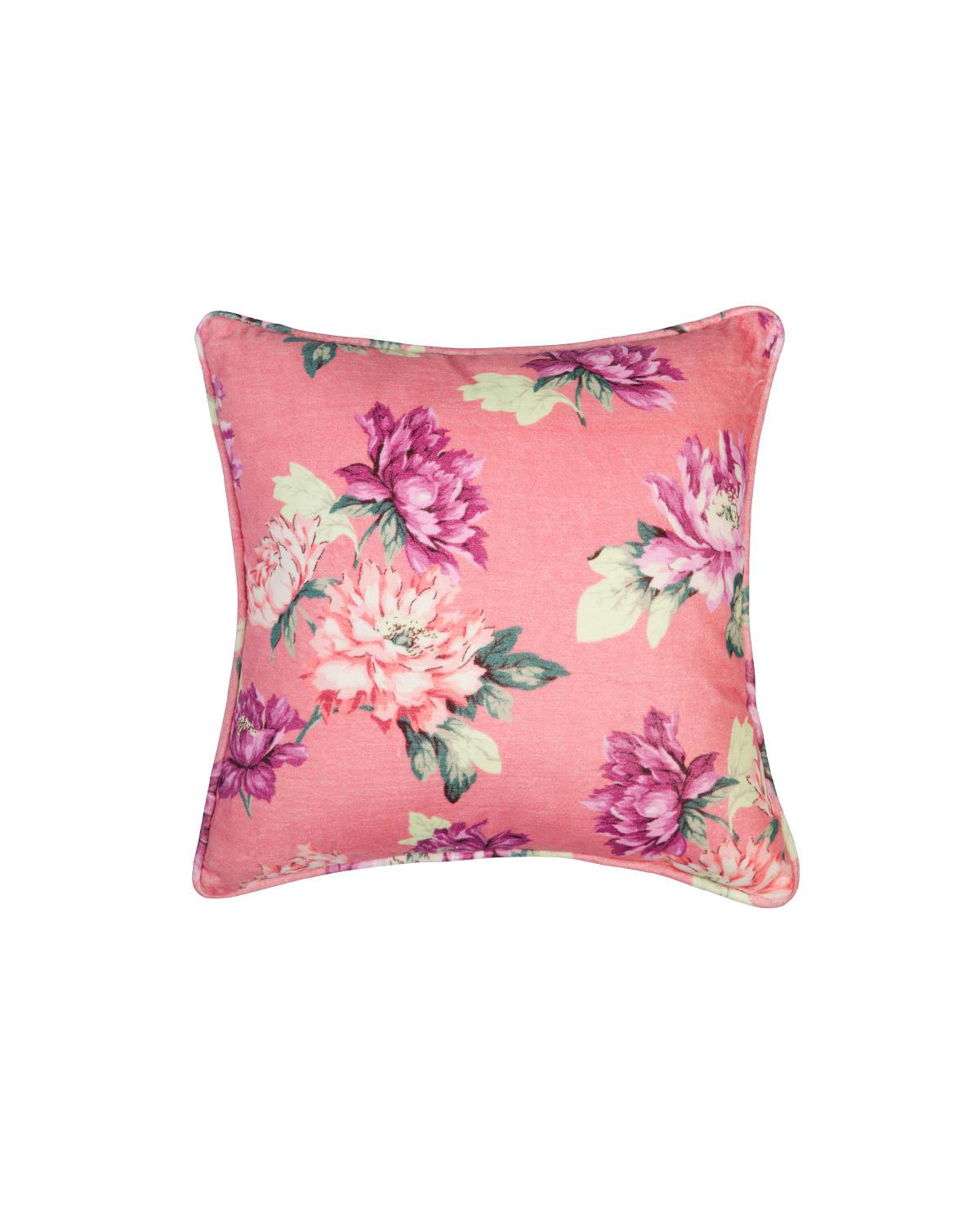 Cushion Cover Velvet 50x50 cm, Pink posy. Image #3