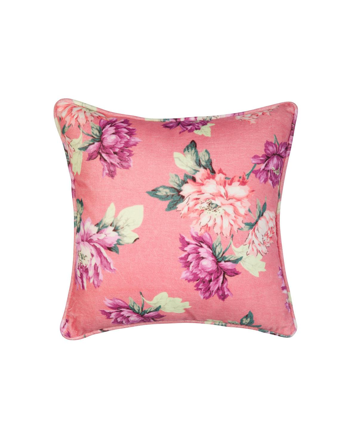 Cushion Cover Velvet 60x60 cm, Pink posy. Image #2