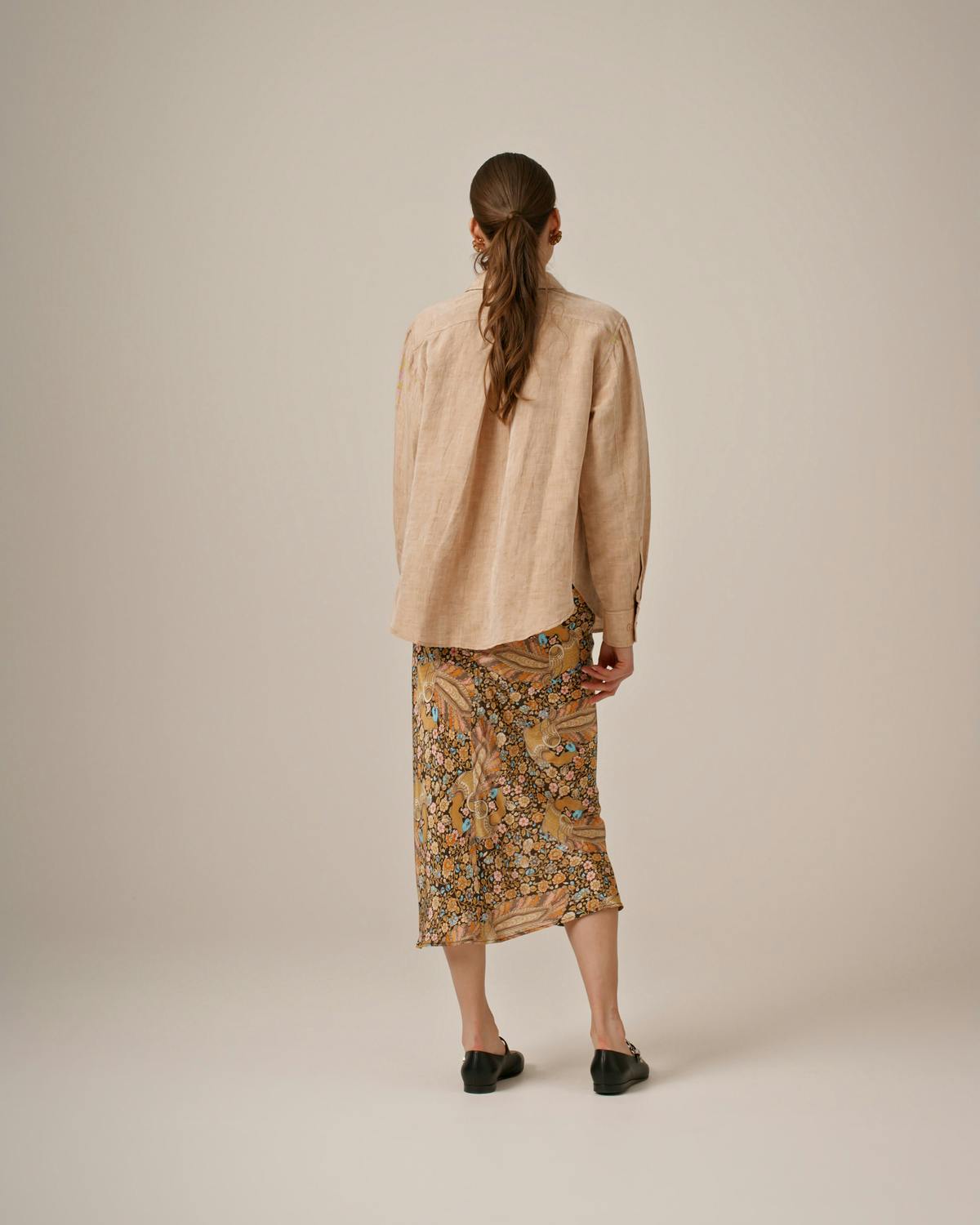 Linen Shirt, Beige Melange. Image #3