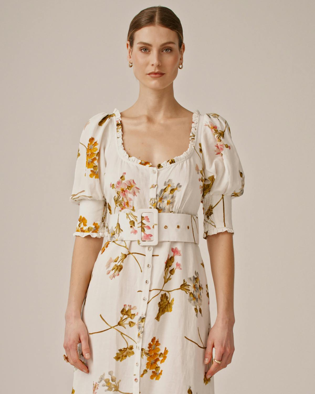 Linen Button Down Dress, Botanical. Image #6