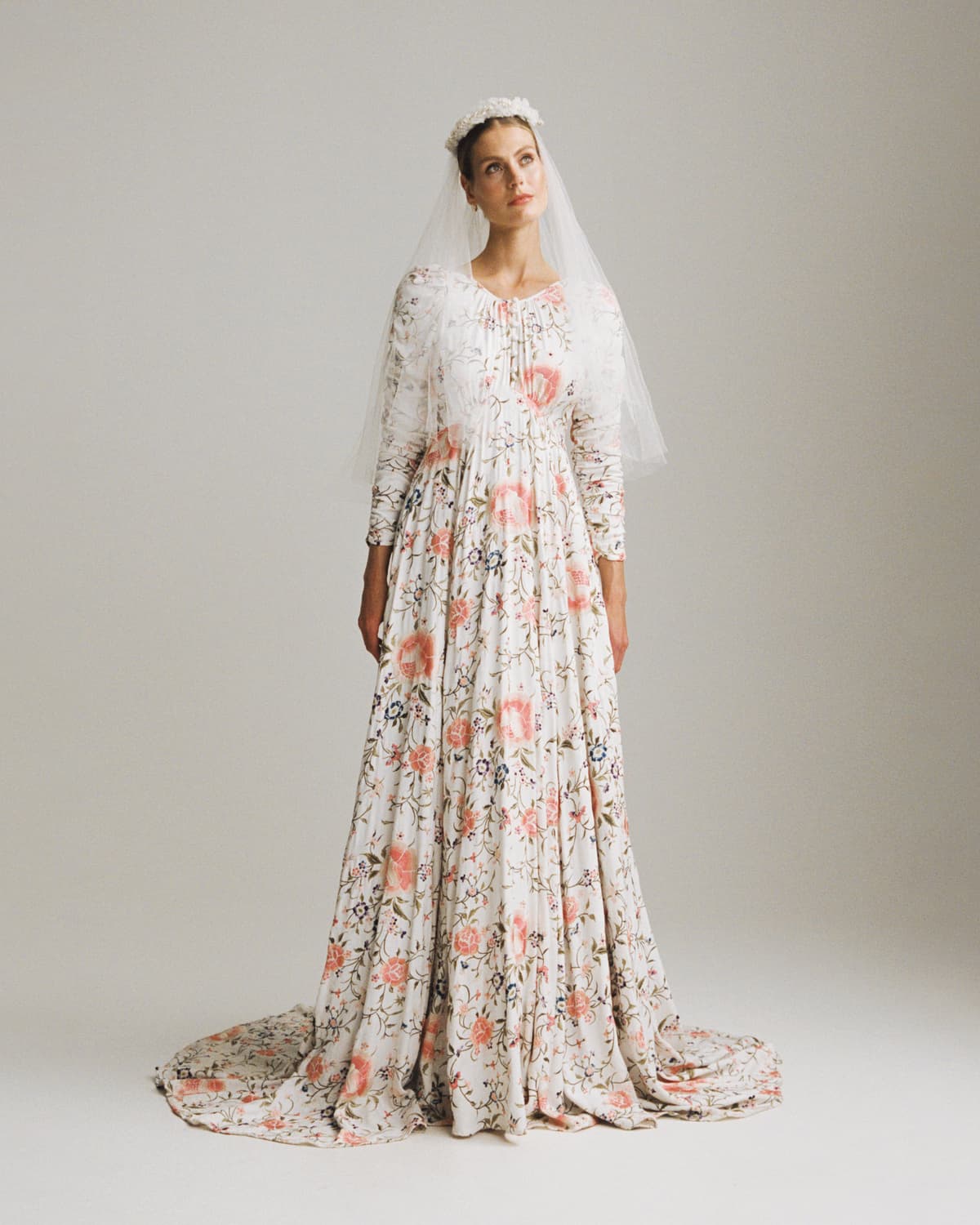 The Embroidered Gown, Vintage White with Vintage Embroderies. Image #1