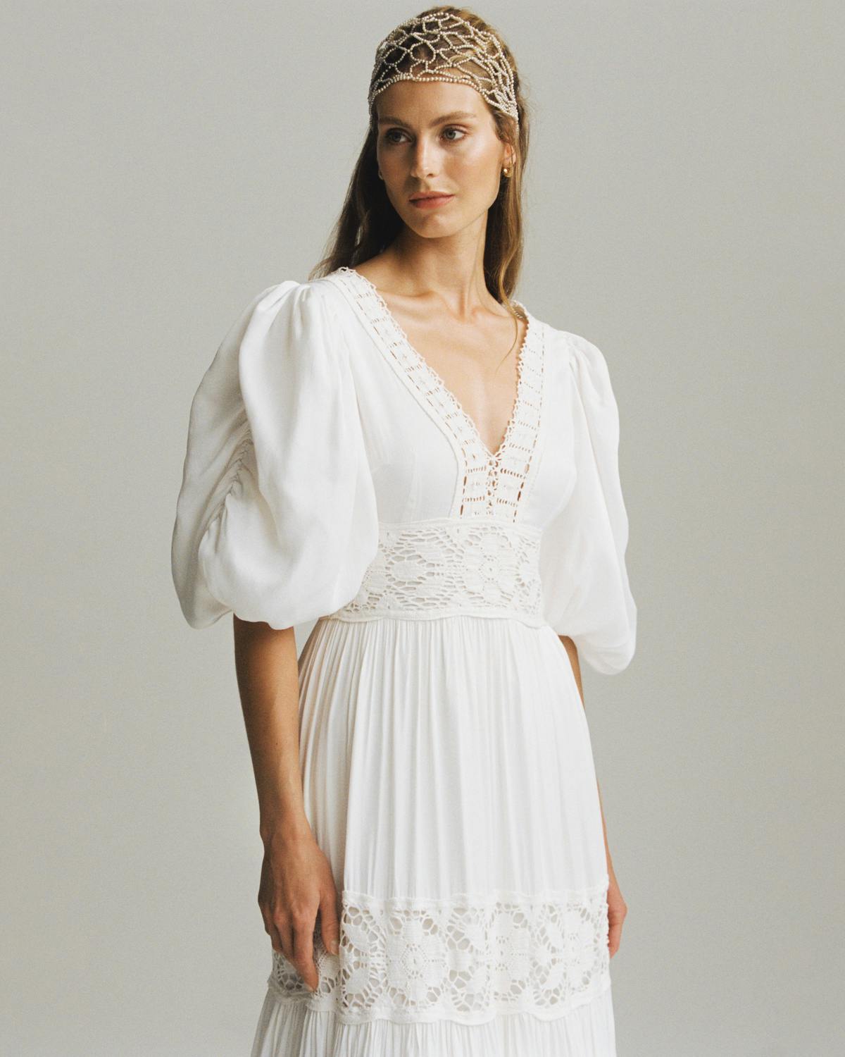 The Satin Gown, Vintage White. Image #3
