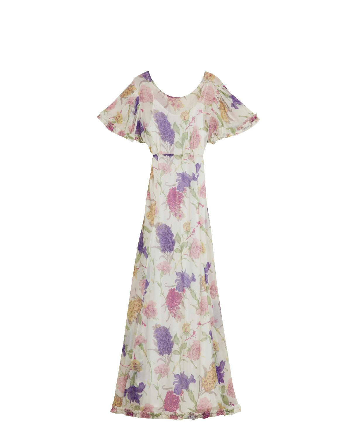 Chiffon Maxi Dress, Flower Garden. Image #6