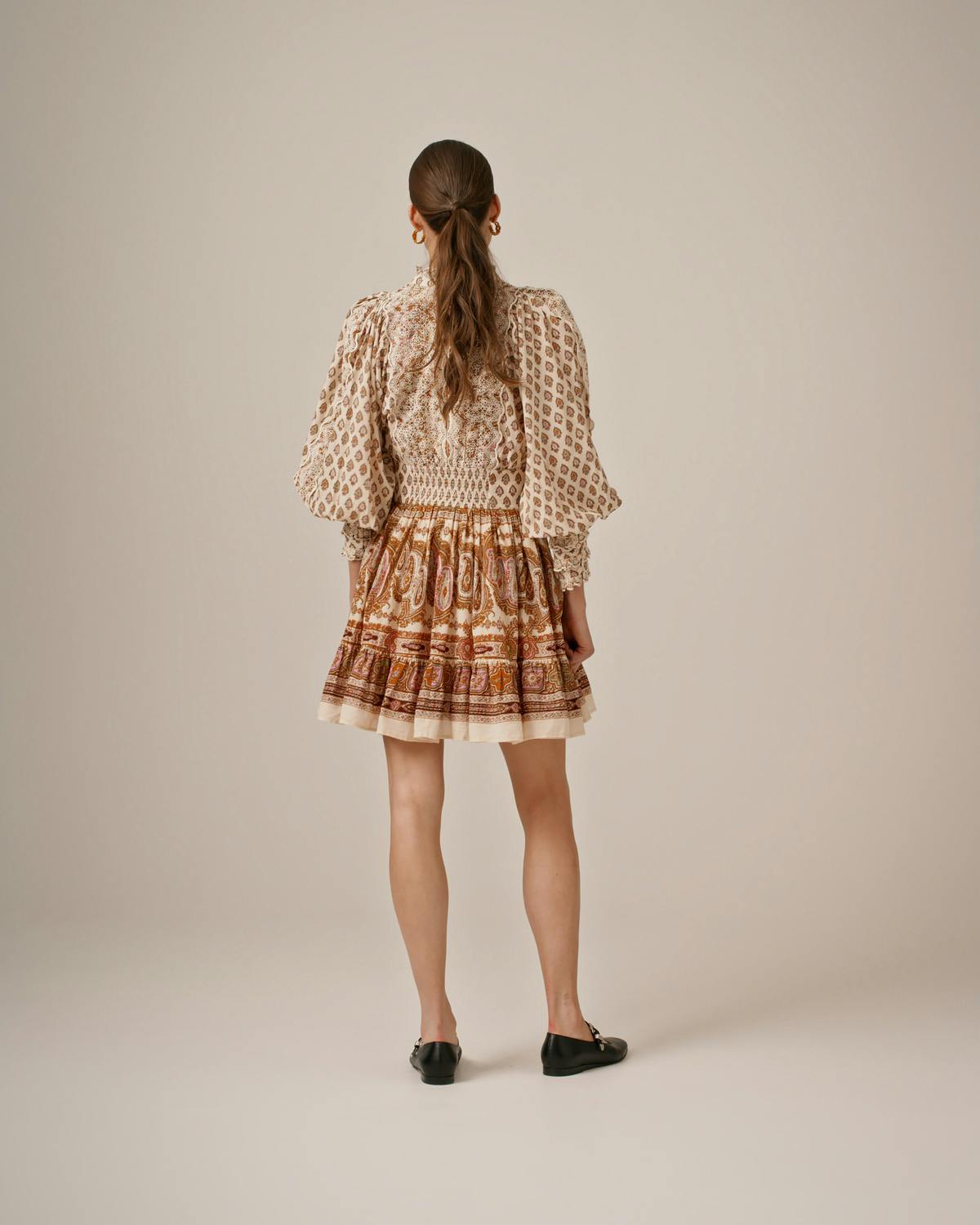 Cotton Slub Mini Dress, Paisley. Image #3