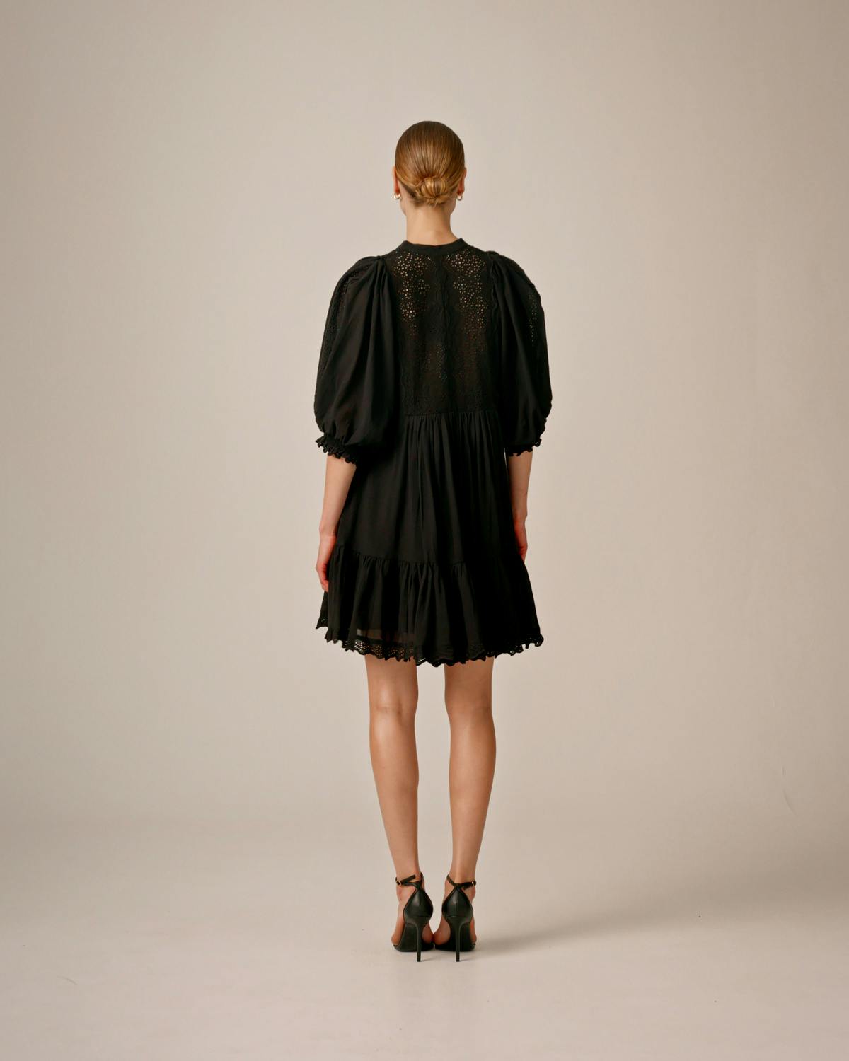 Cotton Slub Shift Dress, Black. Image #6