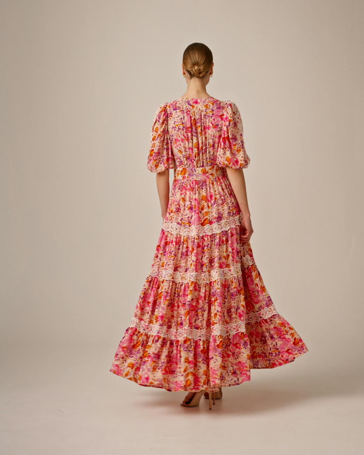 Cotton Slub Tiered Dress, Hydrangea. Image #4