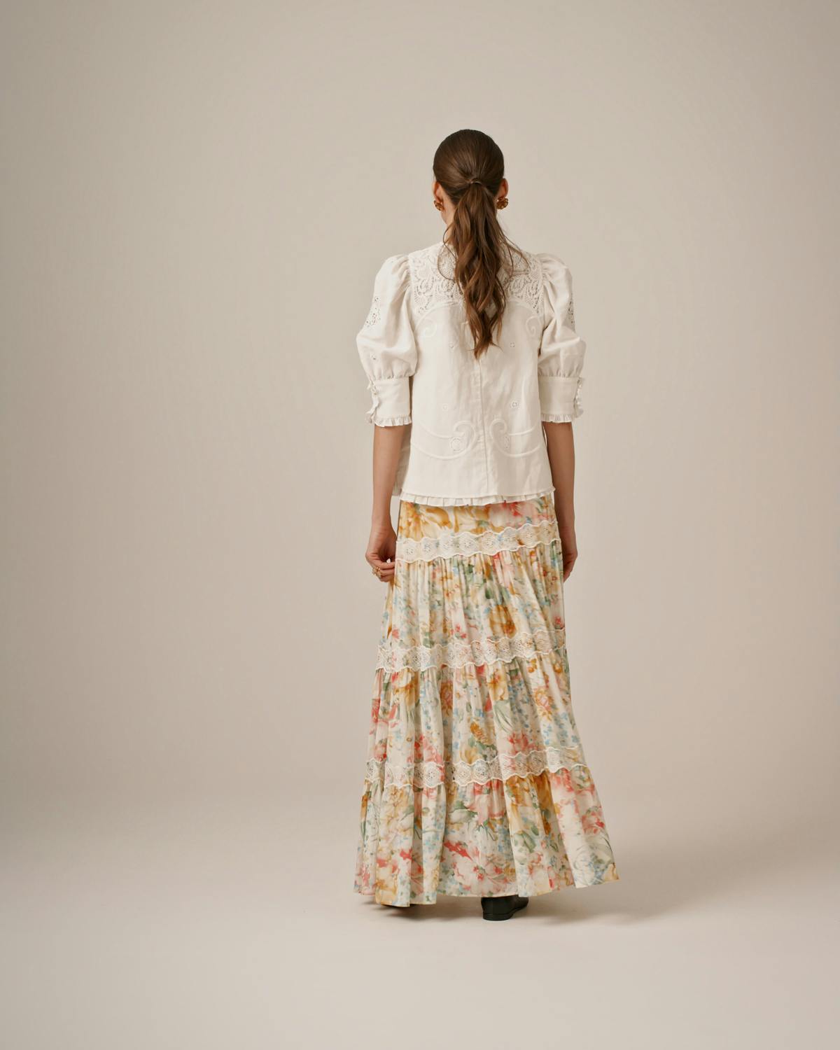 Cotton Slub Skirt, Blooming Pastels. Image #4