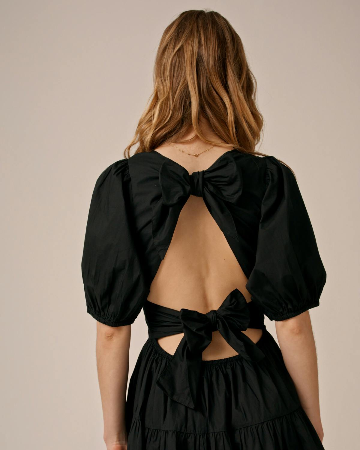 Poplin Mini Dress, Black. Image #5