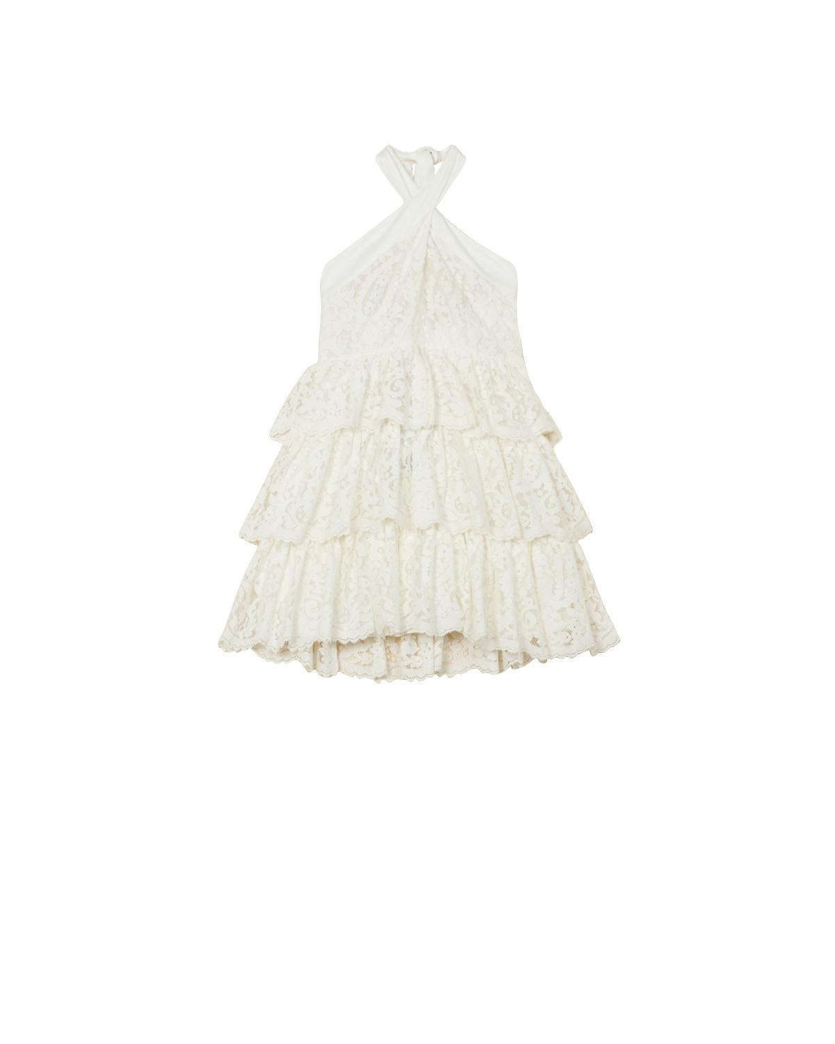 Lace Halterneck Dress, Off White. Image #5