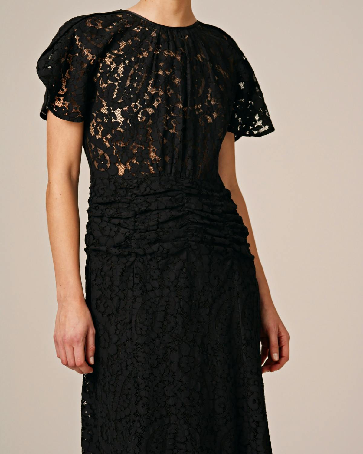 Lace Maxi Dress, Black. Image #5