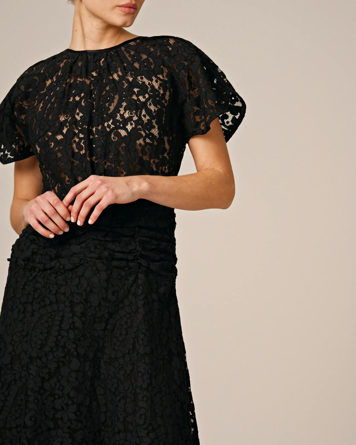Lace Maxi Dress, Black. Image #6