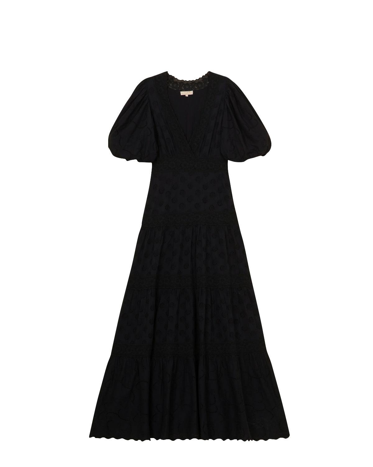 Broderie Anglaise Maxi Dress, Black. Image #6