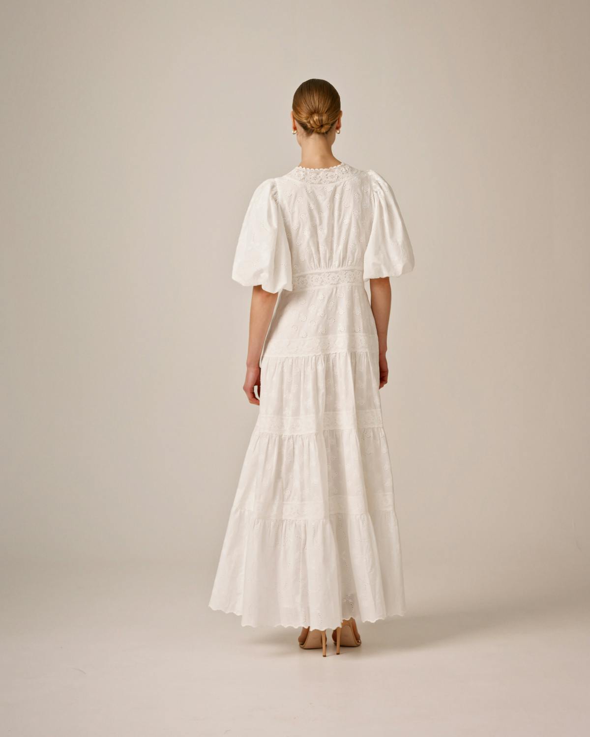 Broderie Anglaise Maxi Dress, White. Image #6