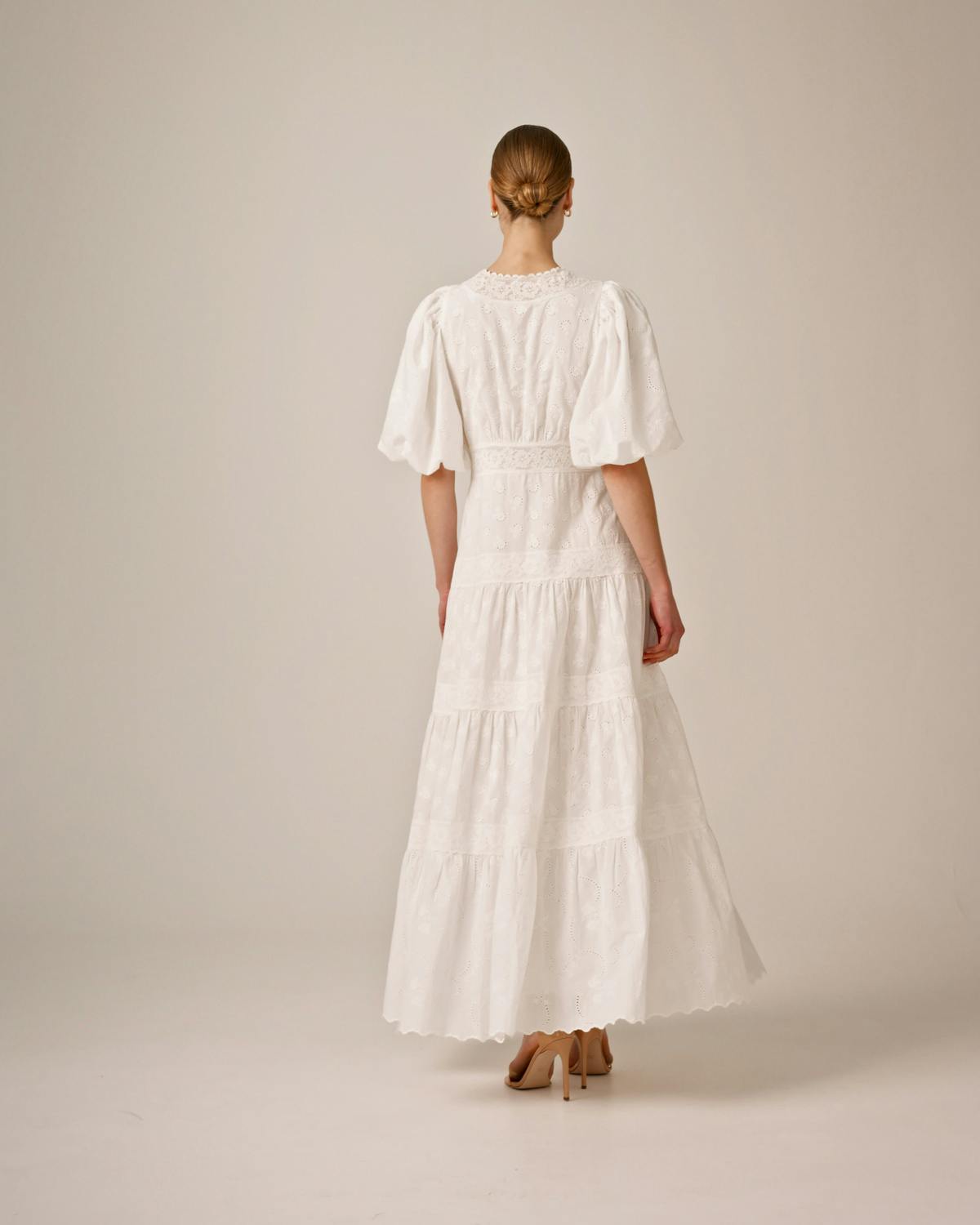 Broderie Anglaise Maxi Dress, White. Image #7