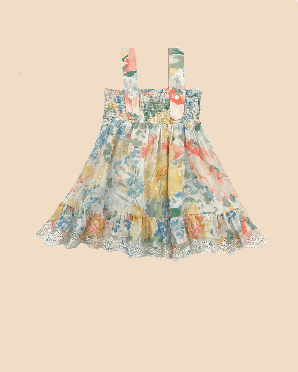 Cotton Slub Strap Dress, Blooming Pastels. Image #2